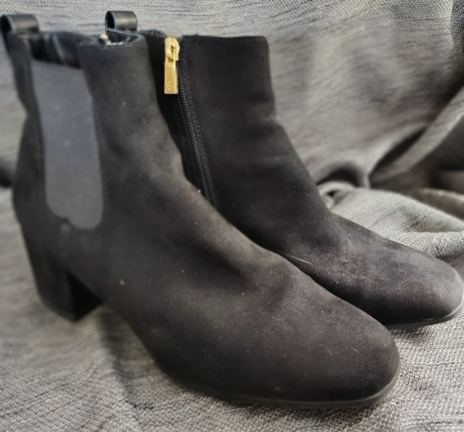 Kenneth Cole Reaction Inner Zipper Leather Anklet Boots Women's Size 8 Black - Thumbnail 13