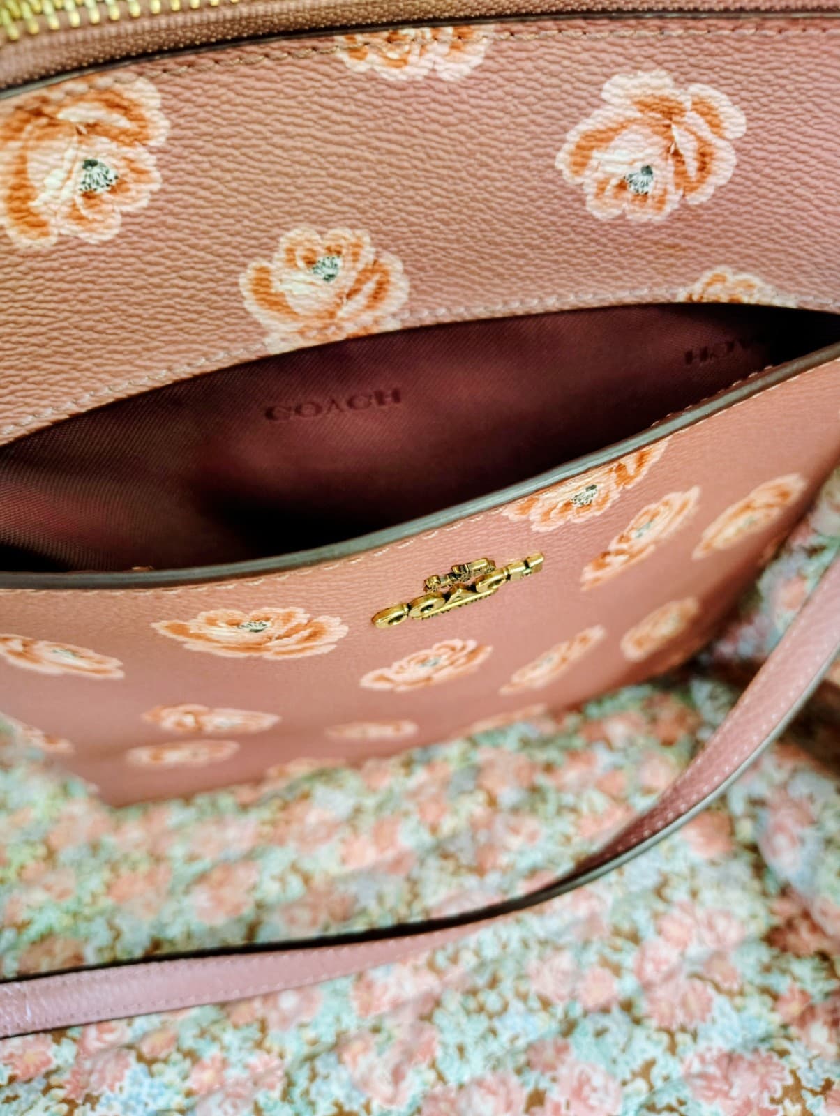NWOT Coach Kitt Rose Floral Crossbody Shoulder Bag MSRP $175 - Thumbnail 3