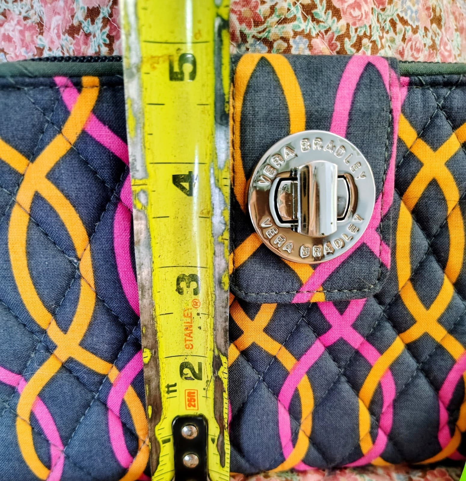 Vera Bradley Jazzy Swirls Turnlock Wallet Retired NWT Pink Orange Gray MSRP $49 - Thumbnail 10