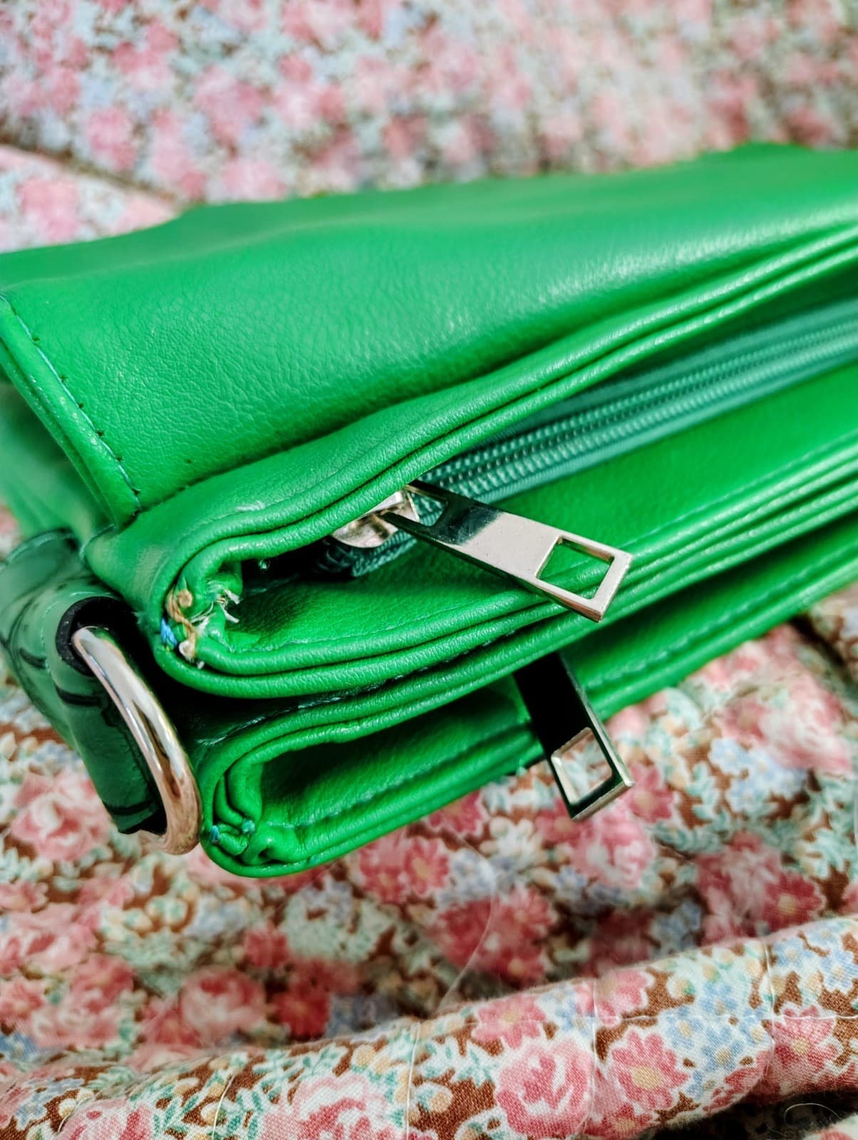 J. Francis Green Crocodile Faux Leather Bag - Thumbnail 14