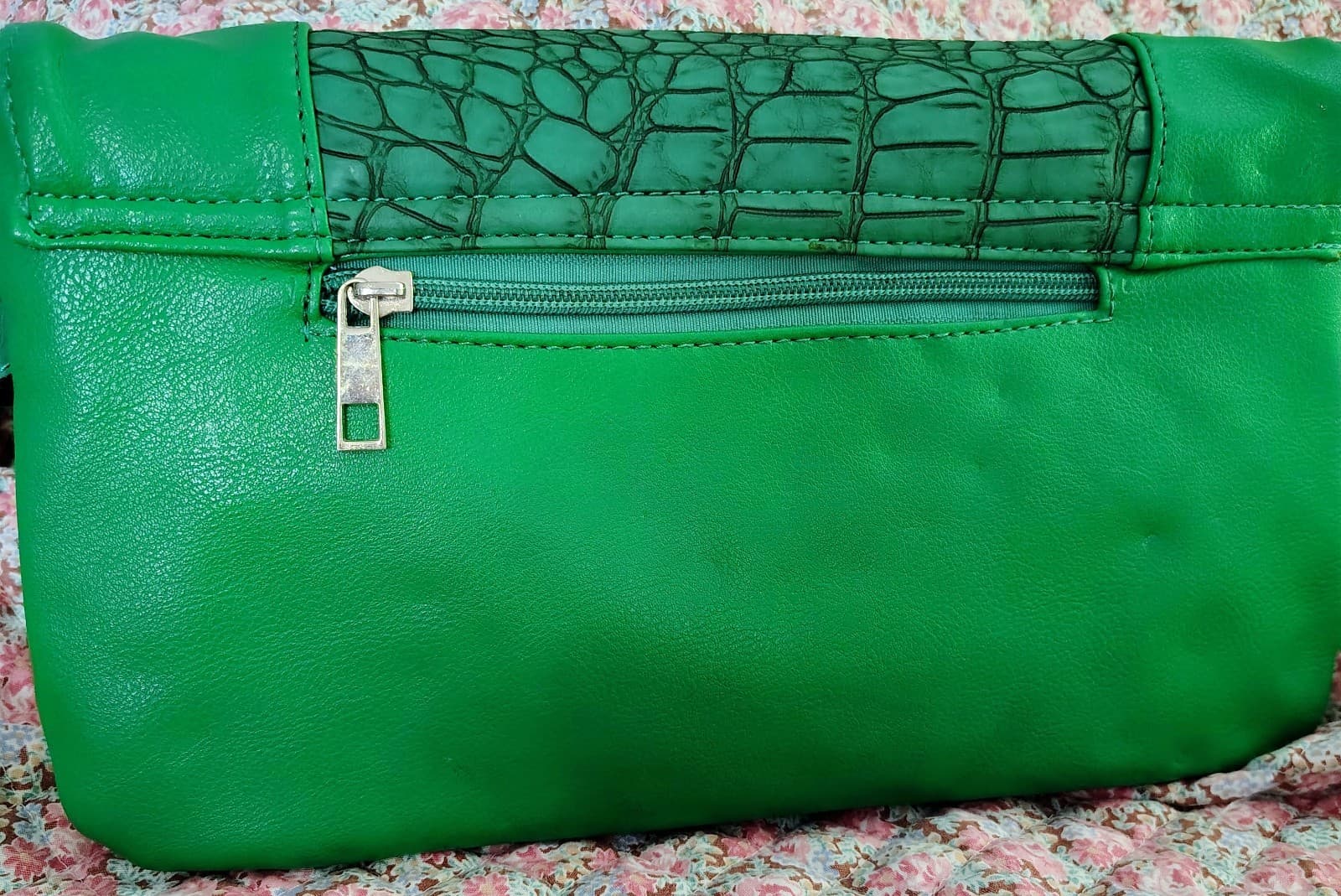 J. Francis Green Crocodile Faux Leather Bag - Thumbnail 3