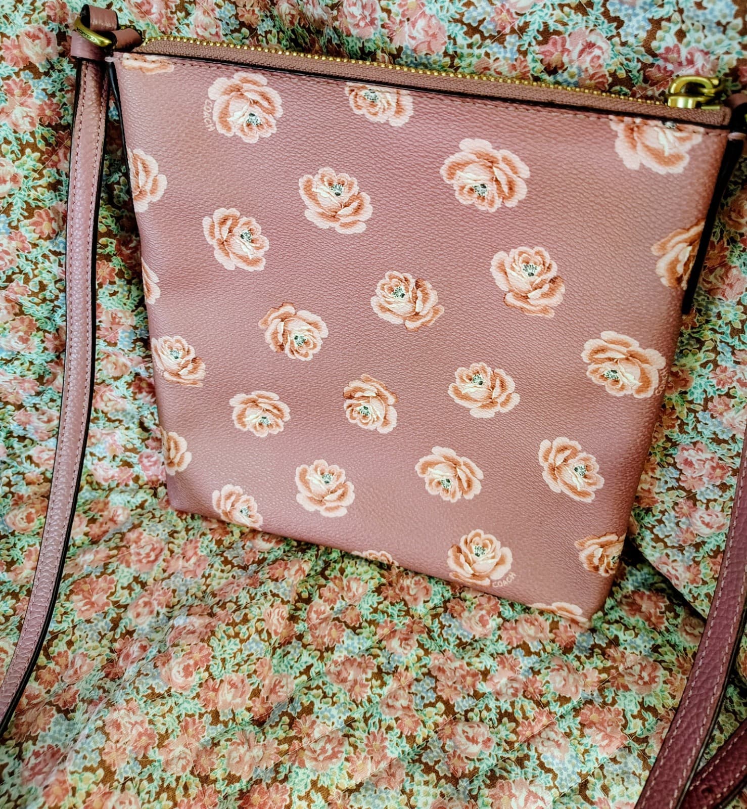 NWOT Coach Kitt Rose Floral Crossbody Shoulder Bag MSRP $175 - Thumbnail 8
