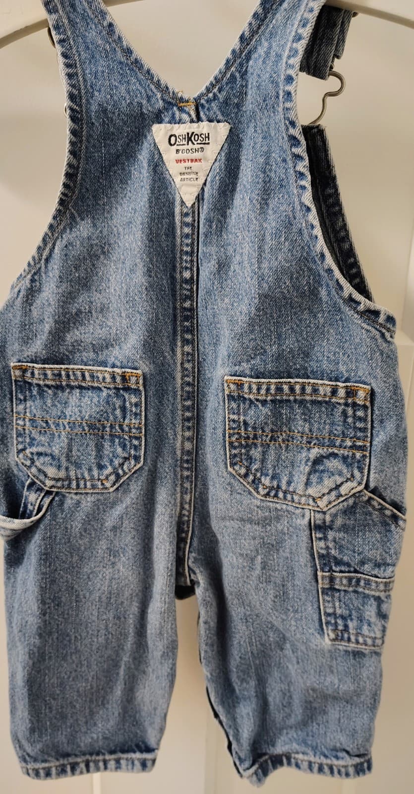 Baby Oshkosh B'gosh Denim Blue Overalls, 6-9 Months - Thumbnail 4