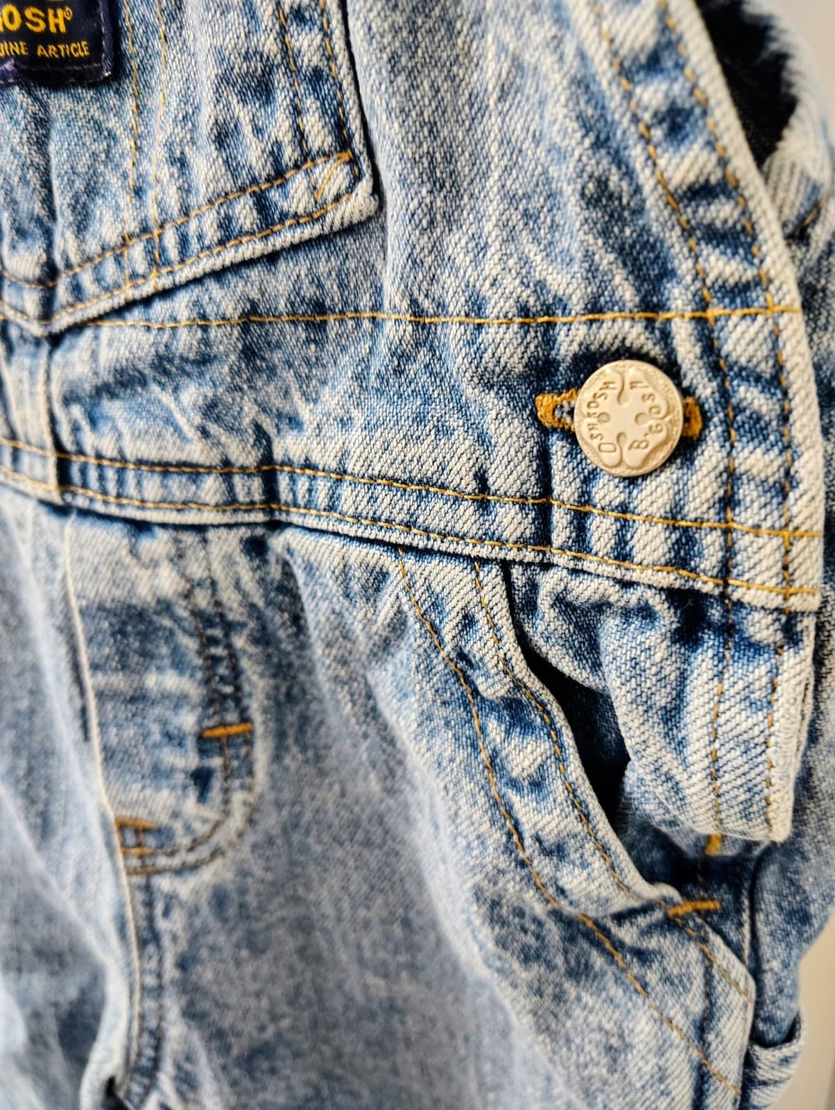 Baby Oshkosh B'gosh Denim Blue Overalls, 6-9 Months - Thumbnail 3