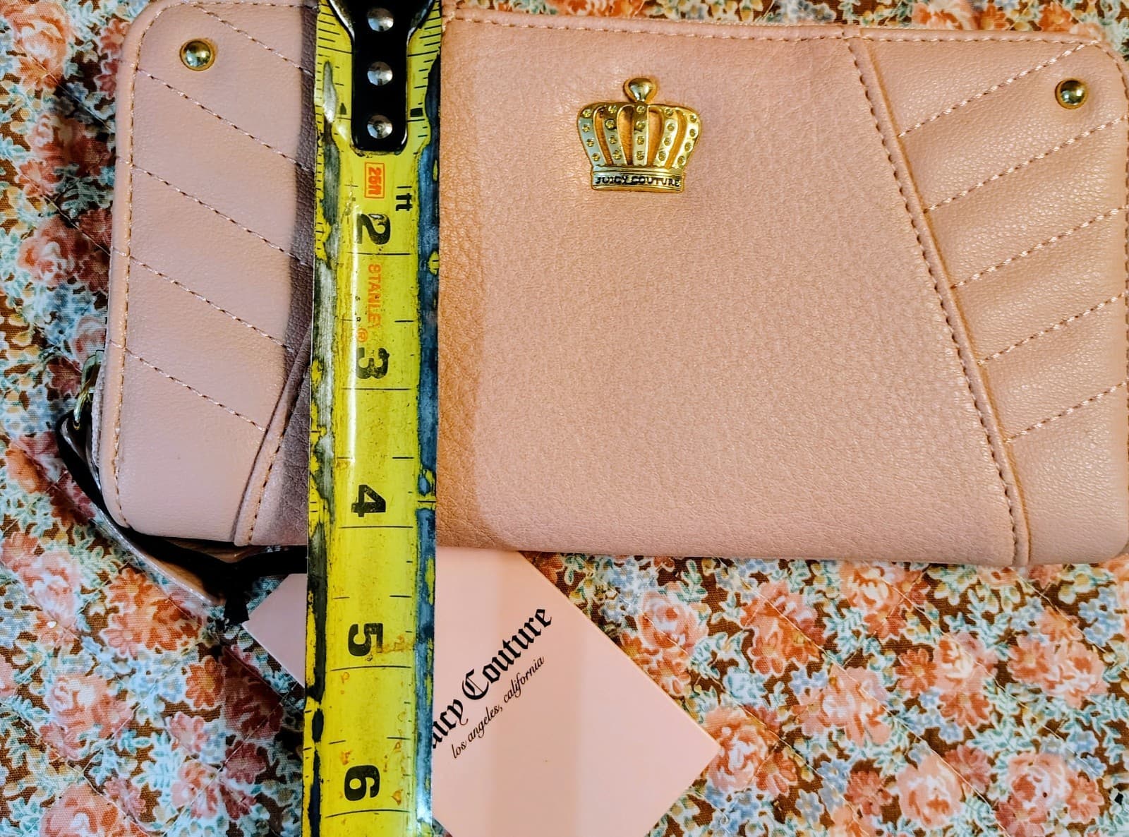 NWT Juicy Couture Pale Pink Faux Leather Wallet, Gold Queen Crown $55 - Thumbnail 8