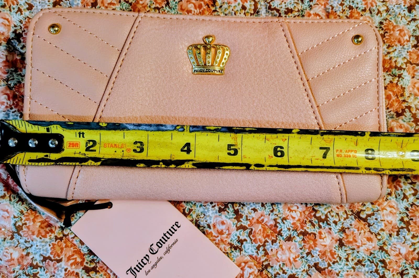 NWT Juicy Couture Pale Pink Faux Leather Wallet, Gold Queen Crown $55 - Thumbnail 9