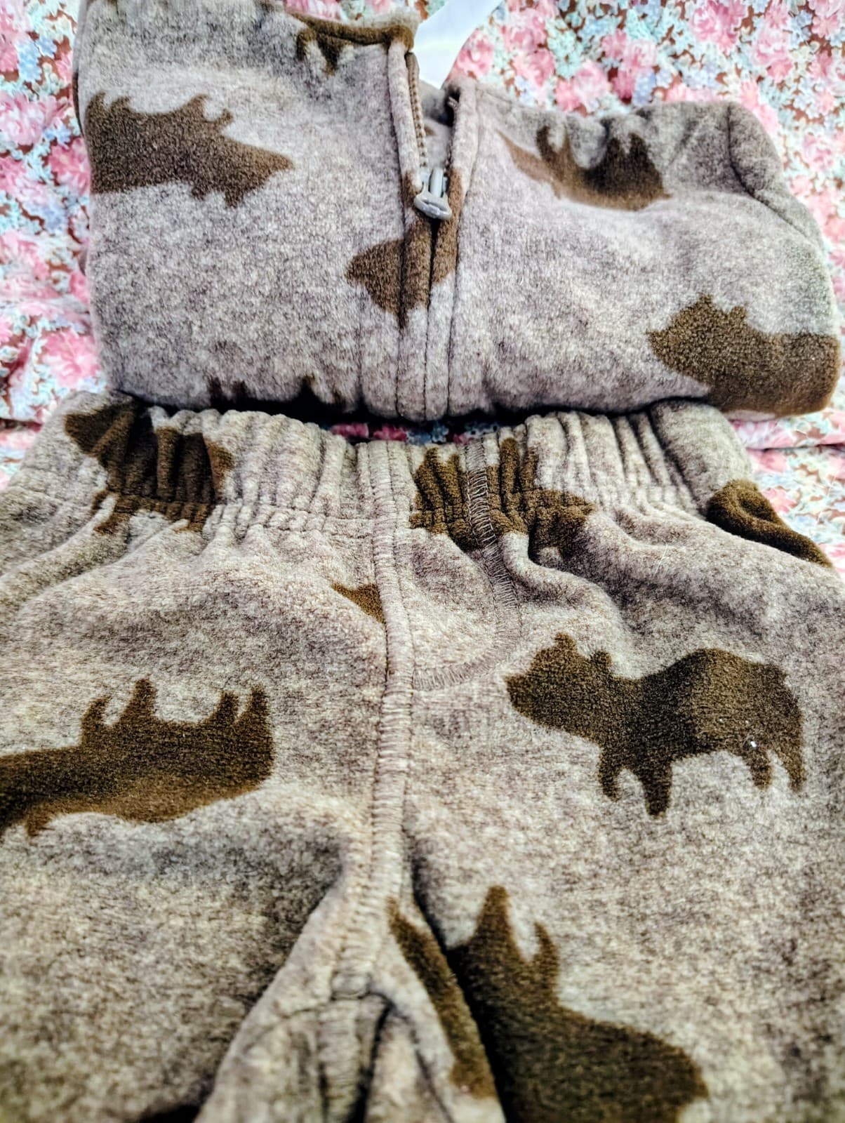 Child Of Mine, Fleece Bear Matching Jacket And Pants, 3-6 Months - Thumbnail 3