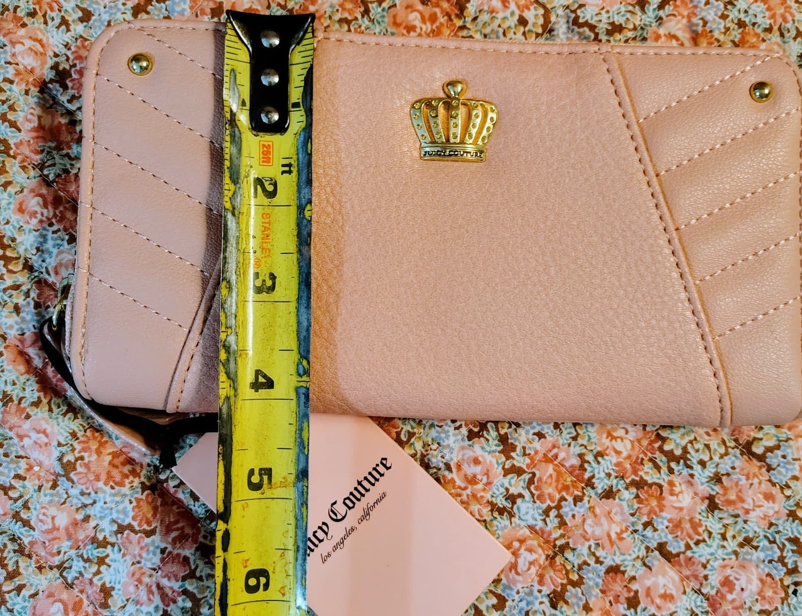 NWT Juicy Couture Pale Pink Faux Leather Wallet, Gold Queen Crown $55 - Thumbnail 7