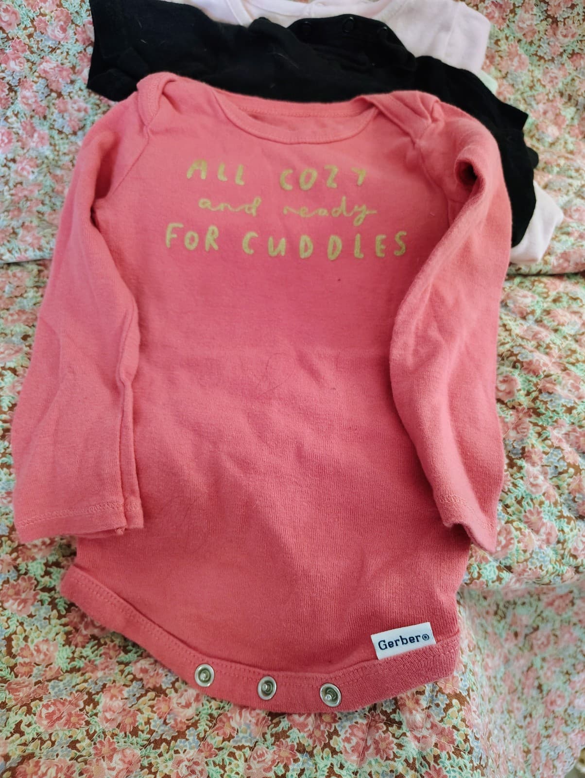 bundle of 5 baby girl onesies, 3-18 Months - Thumbnail 2