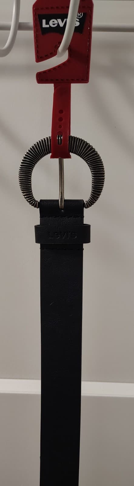 Levi's Black Synthetic Leather Belt, Size Small NEW - Thumbnail 2