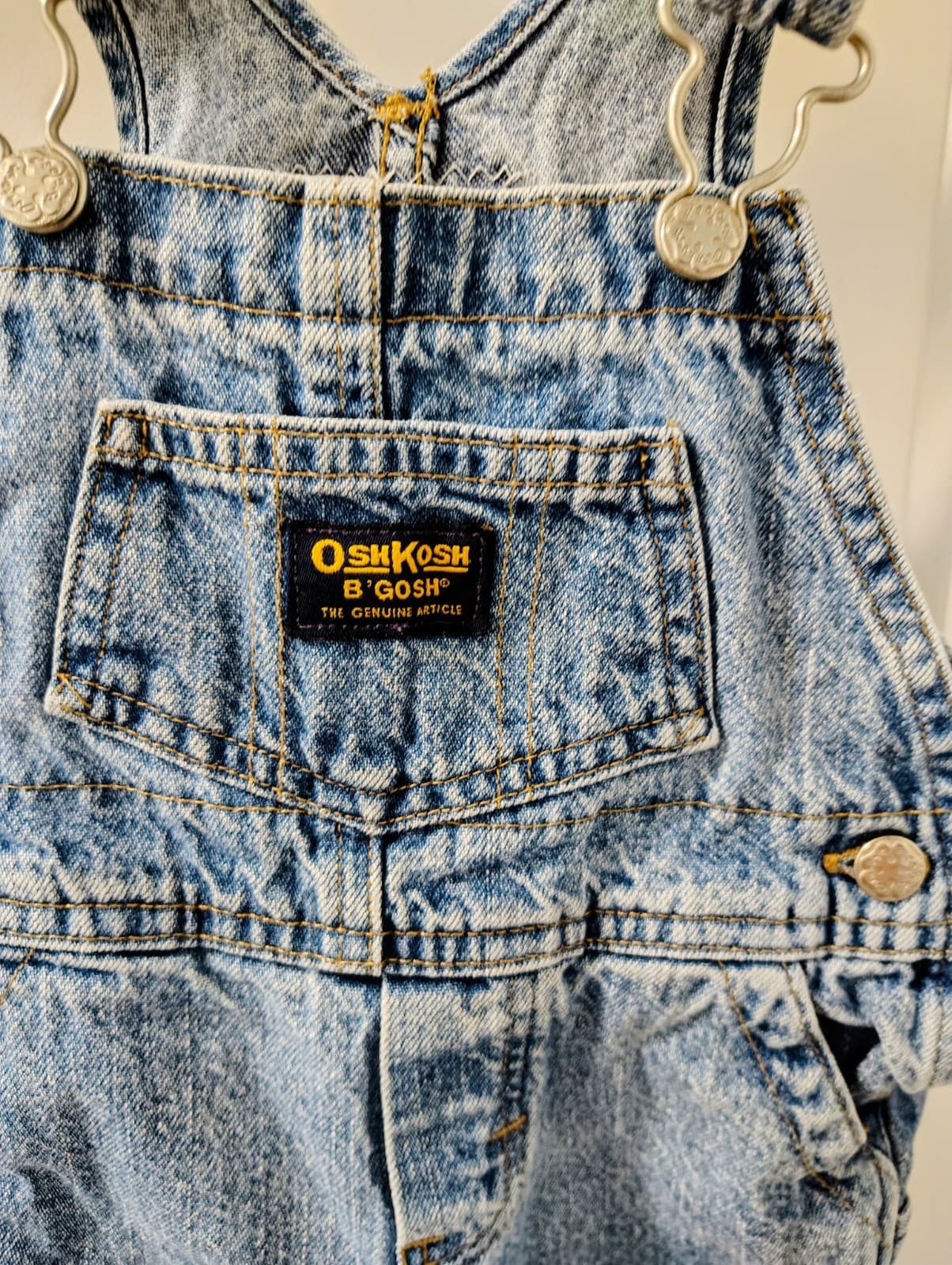 Baby Oshkosh B'gosh Denim Blue Overalls, 6-9 Months - Thumbnail 2