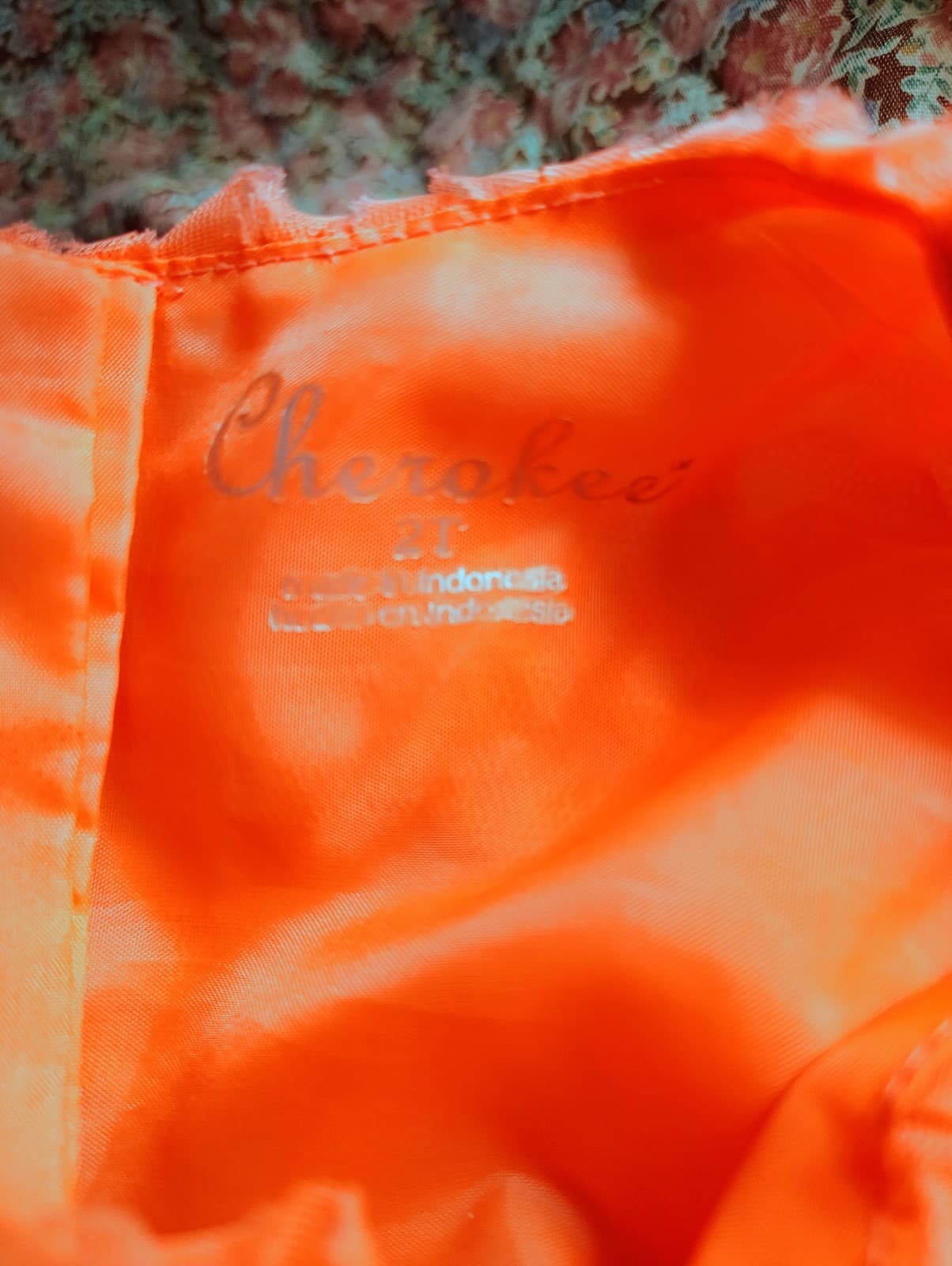 Cherokee Coral Orange 2T Rose Applique Dress - Thumbnail 7