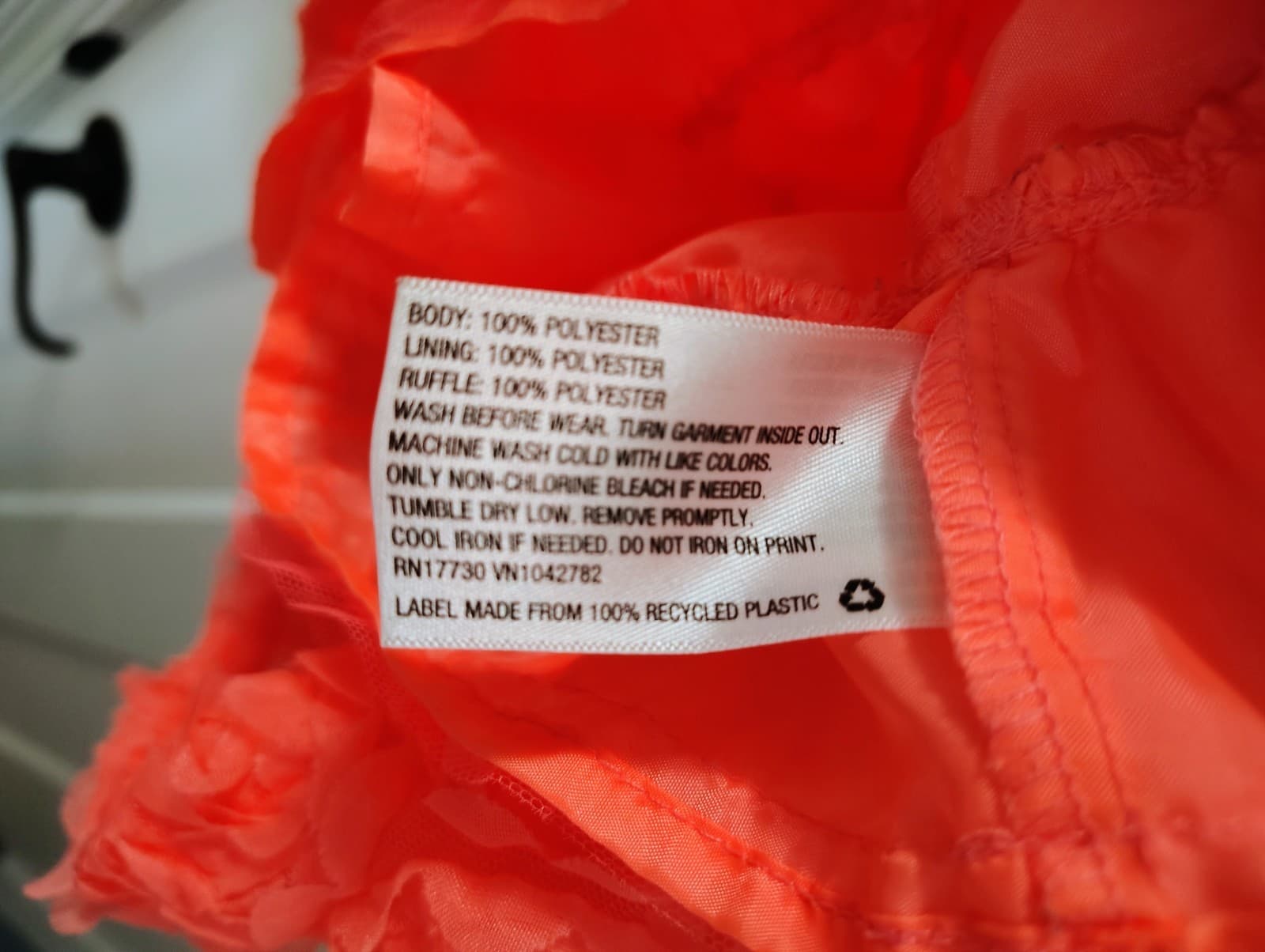 Cherokee Coral Orange 2T Rose Applique Dress - Thumbnail 5
