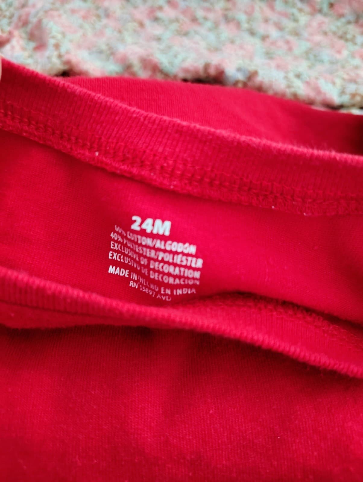 Red Girls Toddler Holiday Shirt With Dog 24 Months - Thumbnail 4