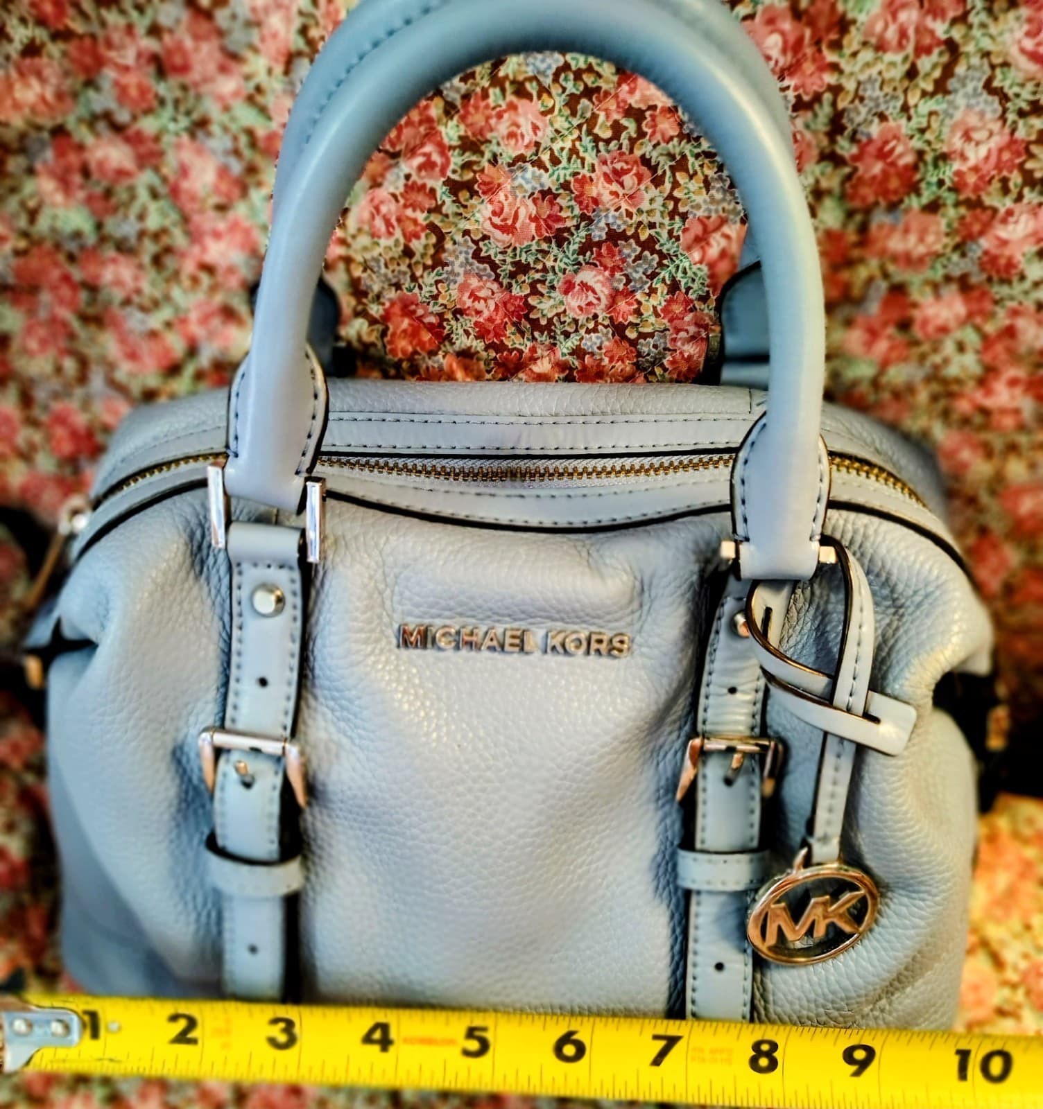 Michael Kors Leather Duffle Satchel Powder Blue - Thumbnail 17