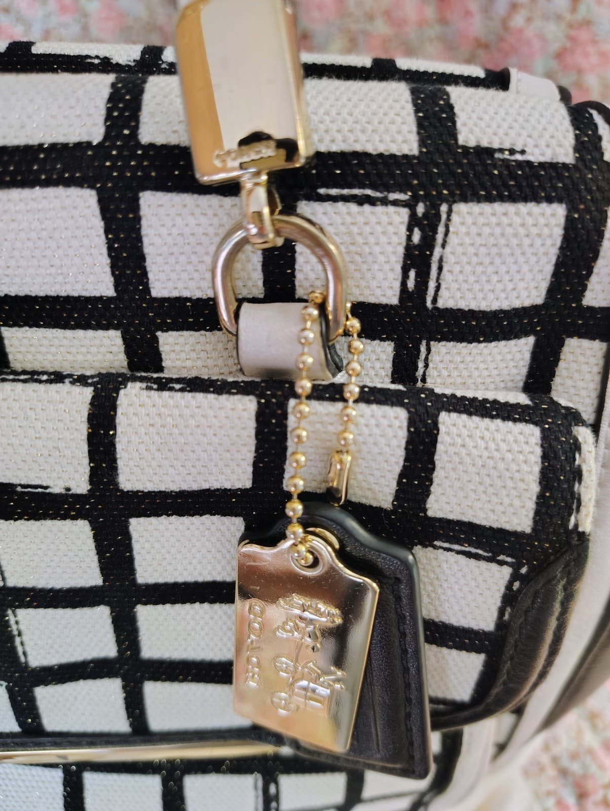 NWOT Coach White Black Madison Graphic Print Madeline Satchel Handbag MSRP $358 - Thumbnail 5