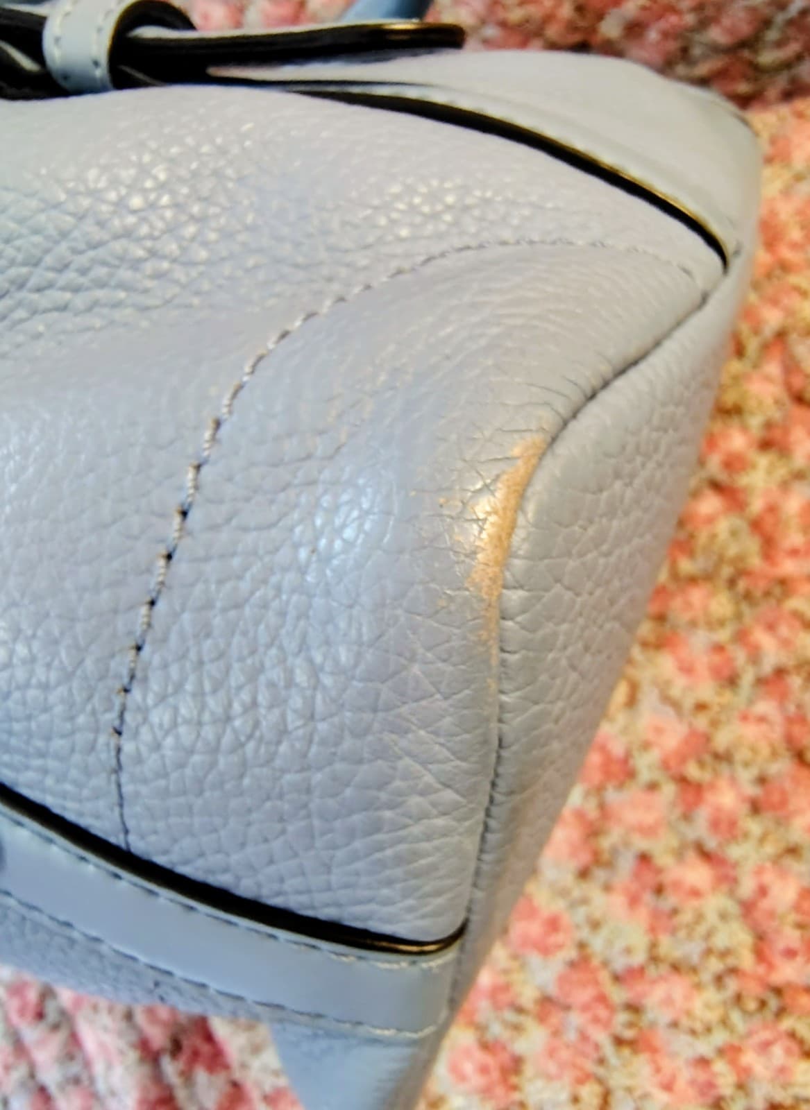 Michael Kors Leather Duffle Satchel Powder Blue - Thumbnail 15