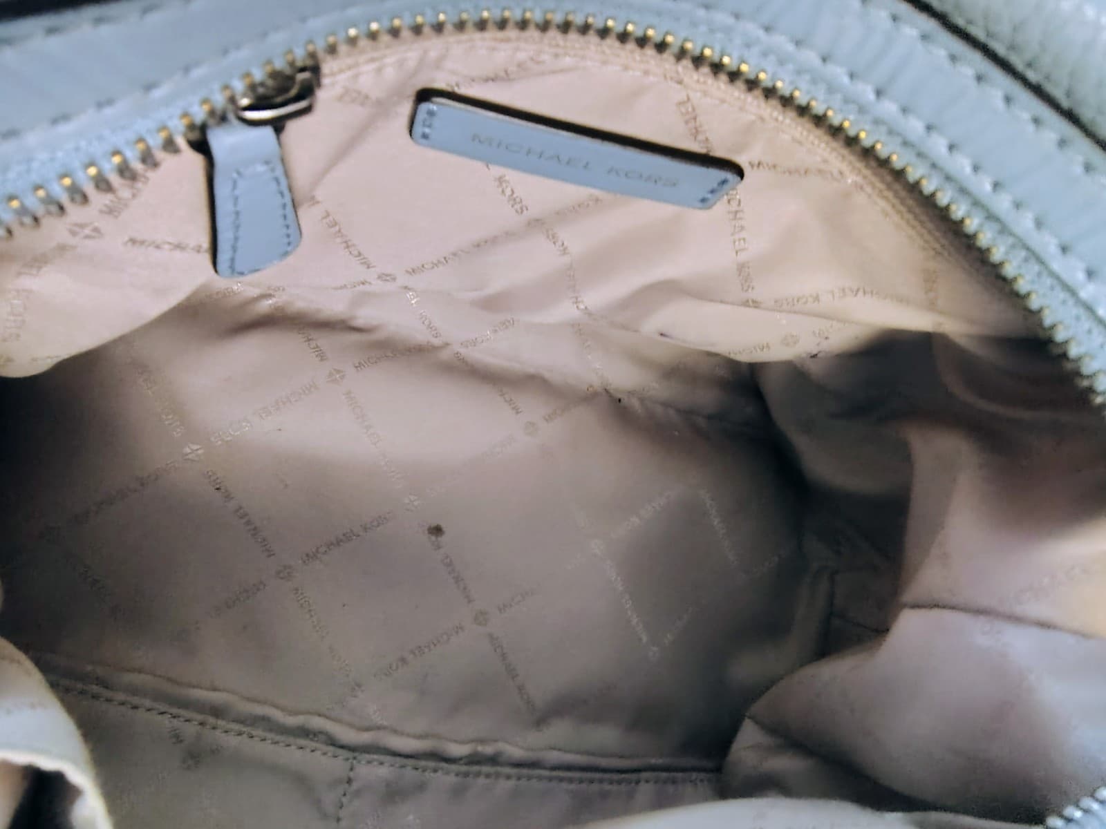 Michael Kors Leather Duffle Satchel Powder Blue - Thumbnail 12