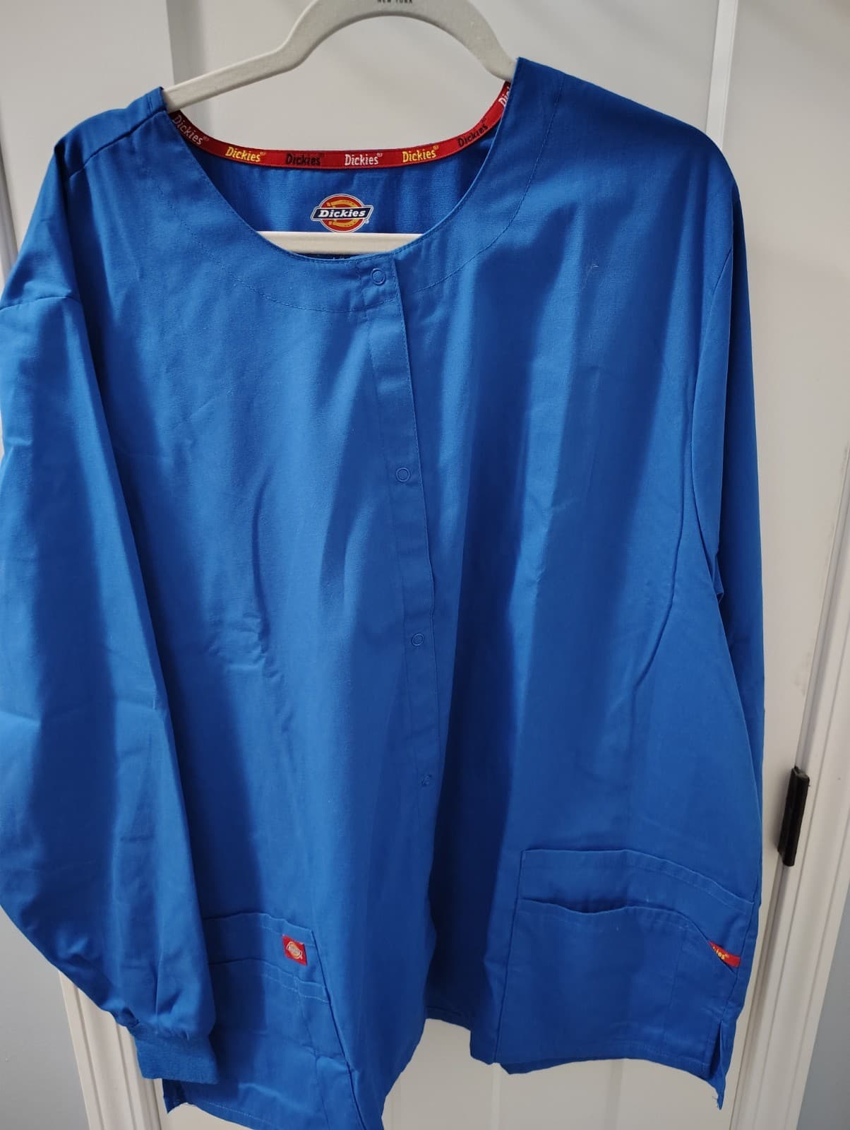 NEW Dickies Blue Long Sleeve Medical Scrubs Jacket, Size XXL - Thumbnail 3