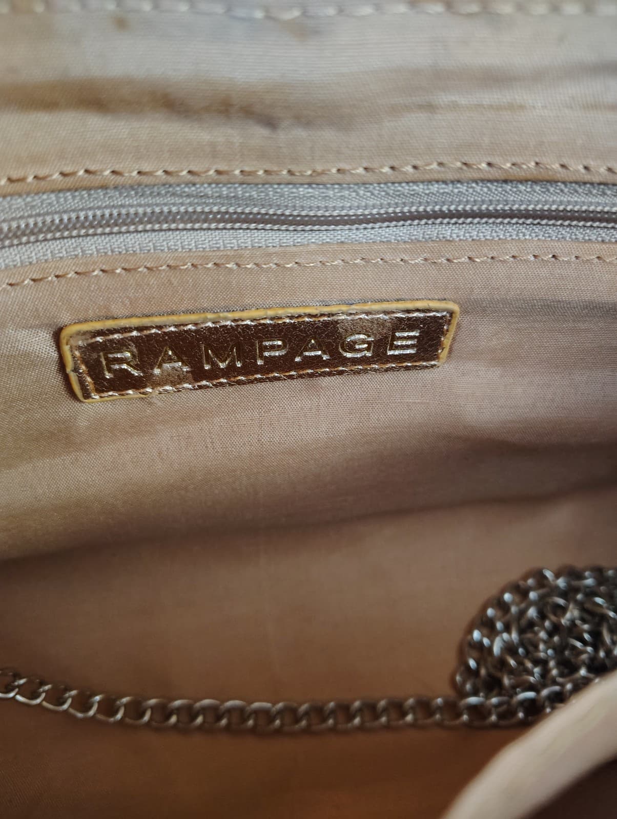 Rampage Rose Metallic Clutch With Silver Strap - Thumbnail 3