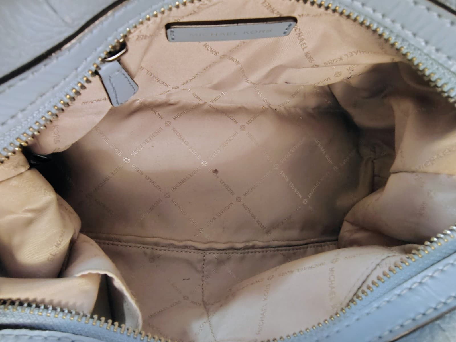 Michael Kors Leather Duffle Satchel Powder Blue - Thumbnail 9