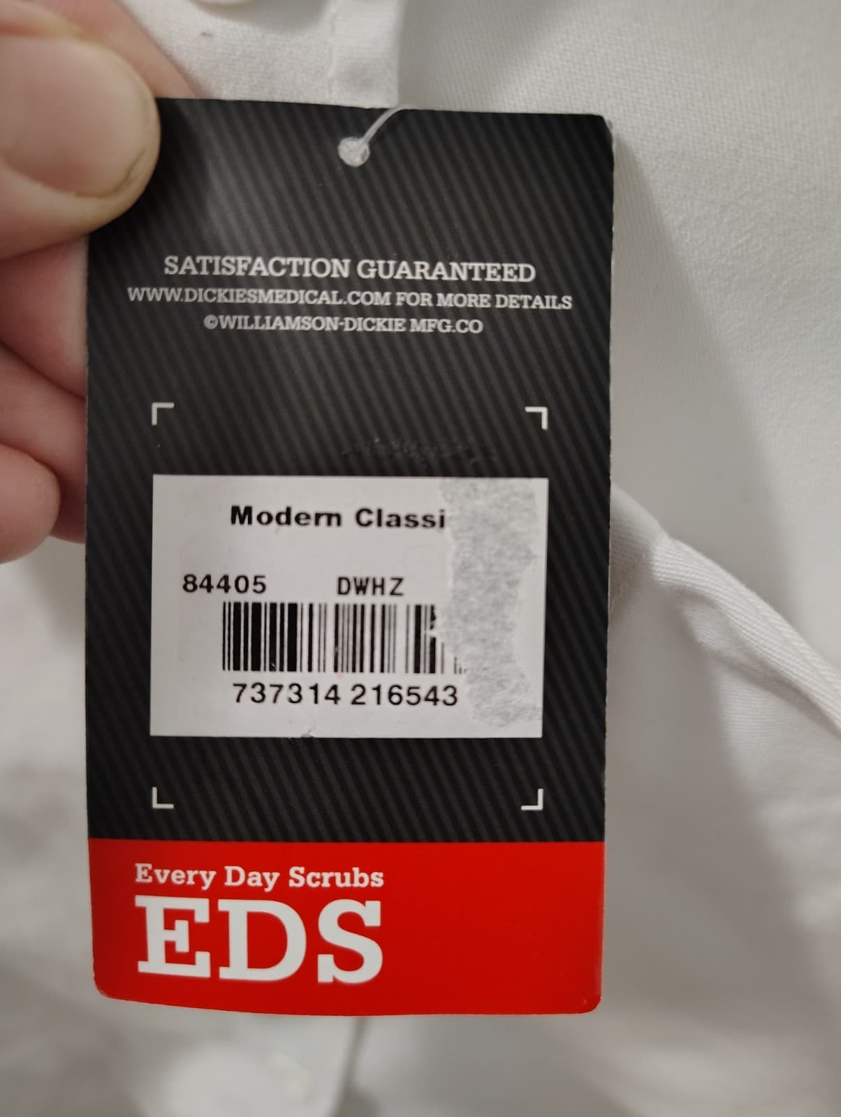 NEW Dickies White Medical Scrubs Jacket, Size Lg - Thumbnail 3