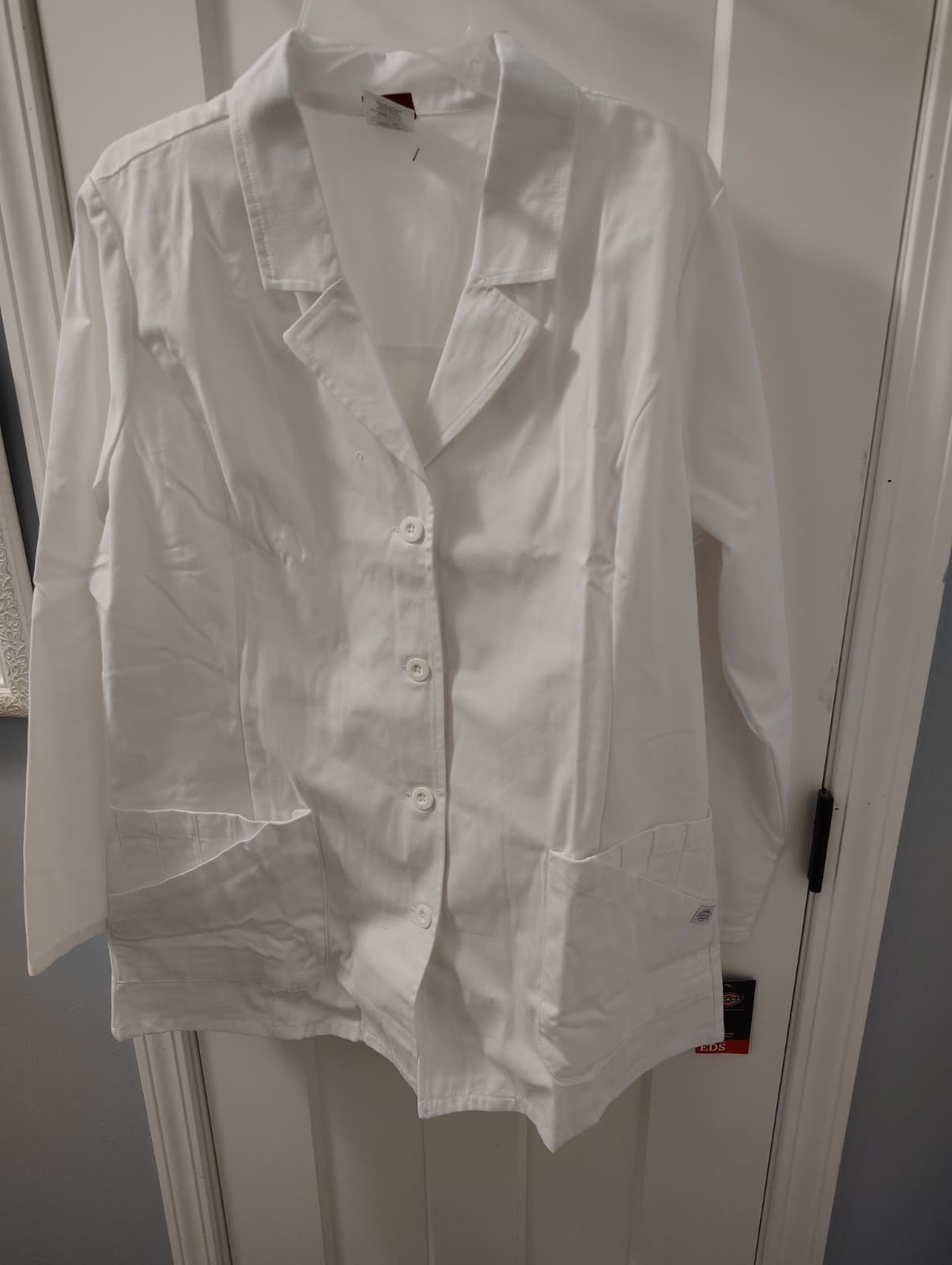 NEW Dickies White Medical Scrubs Jacket, Size Lg - Thumbnail 7