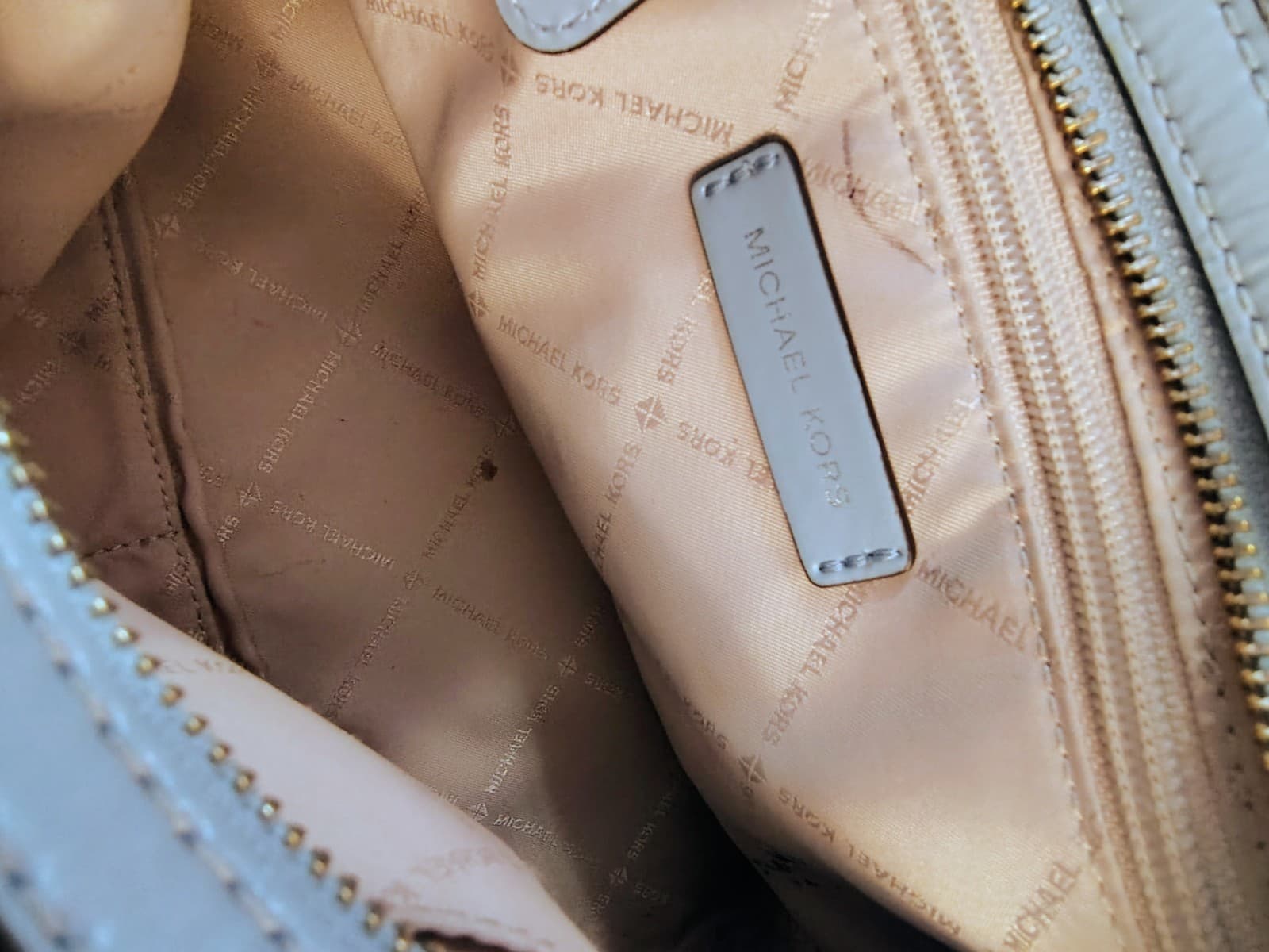 Michael Kors Leather Duffle Satchel Powder Blue - Thumbnail 7