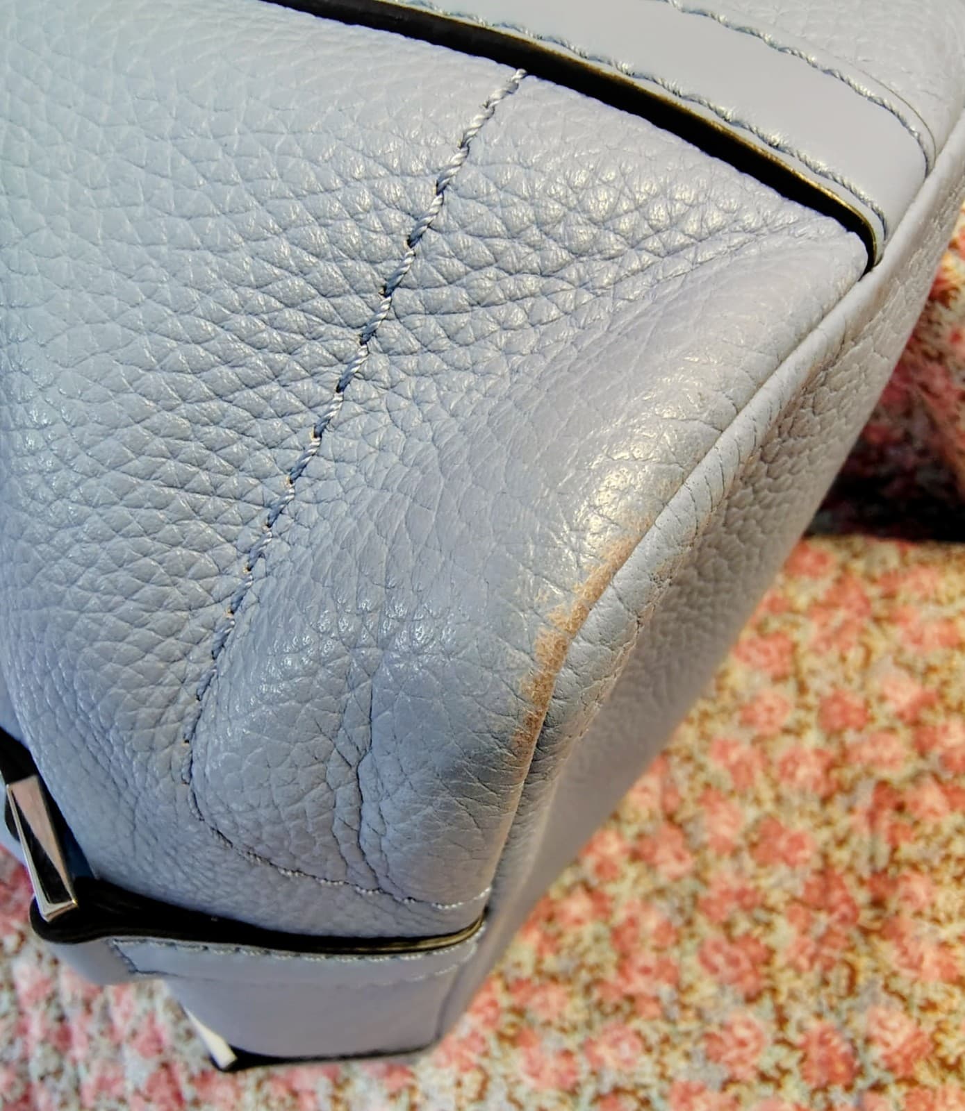 Michael Kors Leather Duffle Satchel Powder Blue - Thumbnail 10