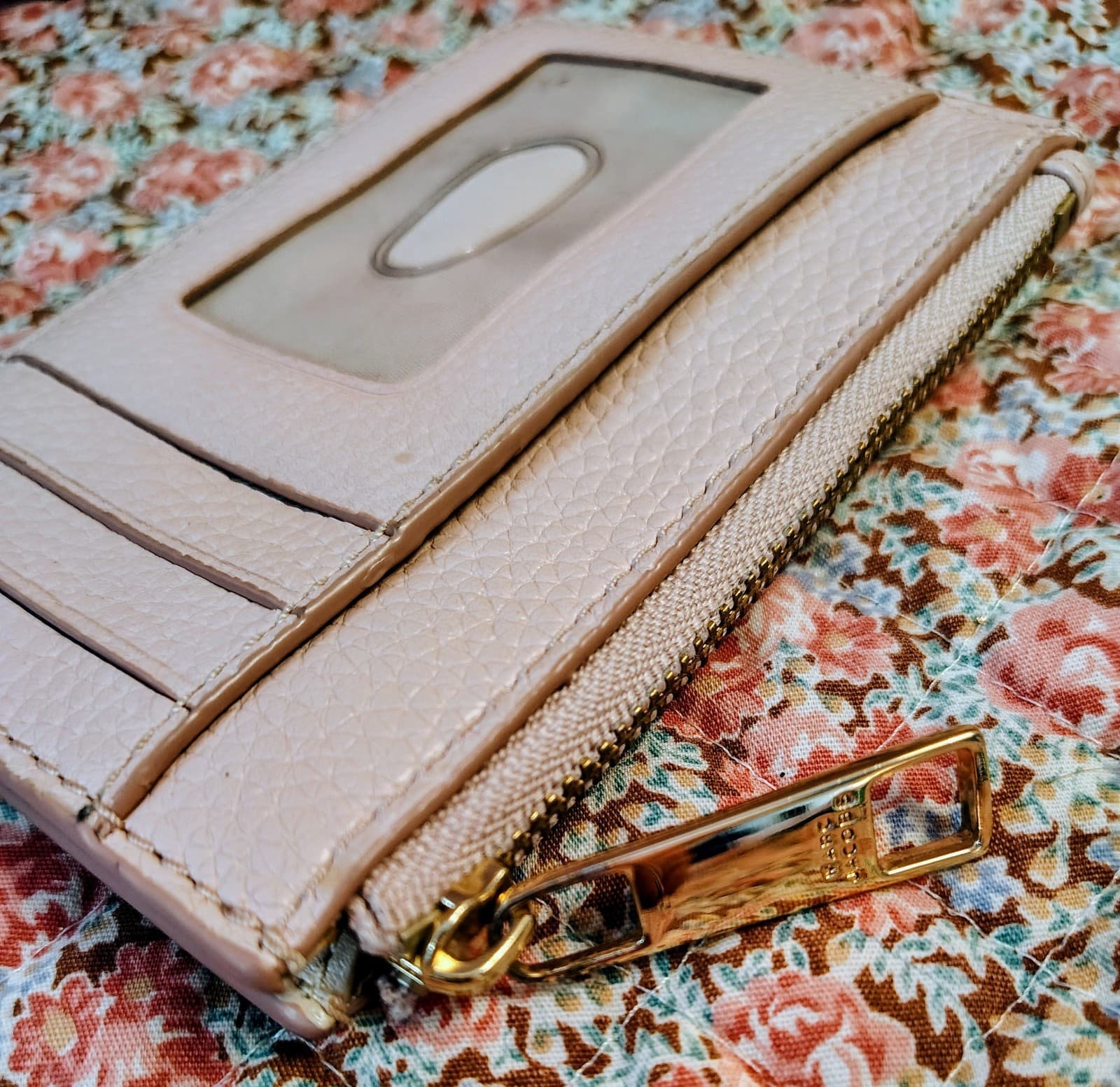 Marc Jacobs Groove Top Zip ID Card Wallet Key Fob Holder, Rose - Thumbnail 3