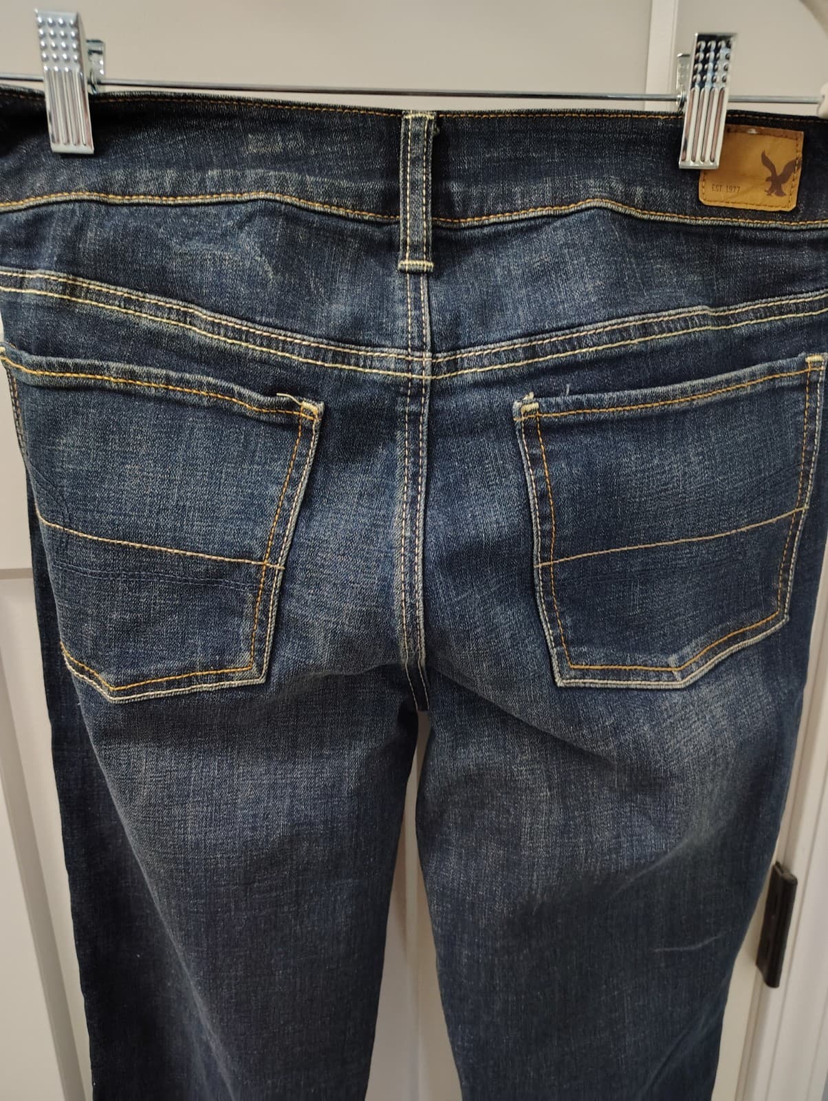 American Eagle Outfitters Women Straight Super Stretch Blue Denim Jeans Size 6 - Thumbnail 10
