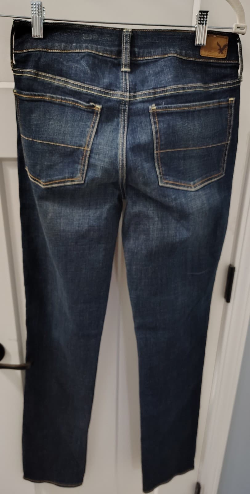 American Eagle Outfitters Women Straight Super Stretch Blue Denim Jeans Size 6 - Thumbnail 5