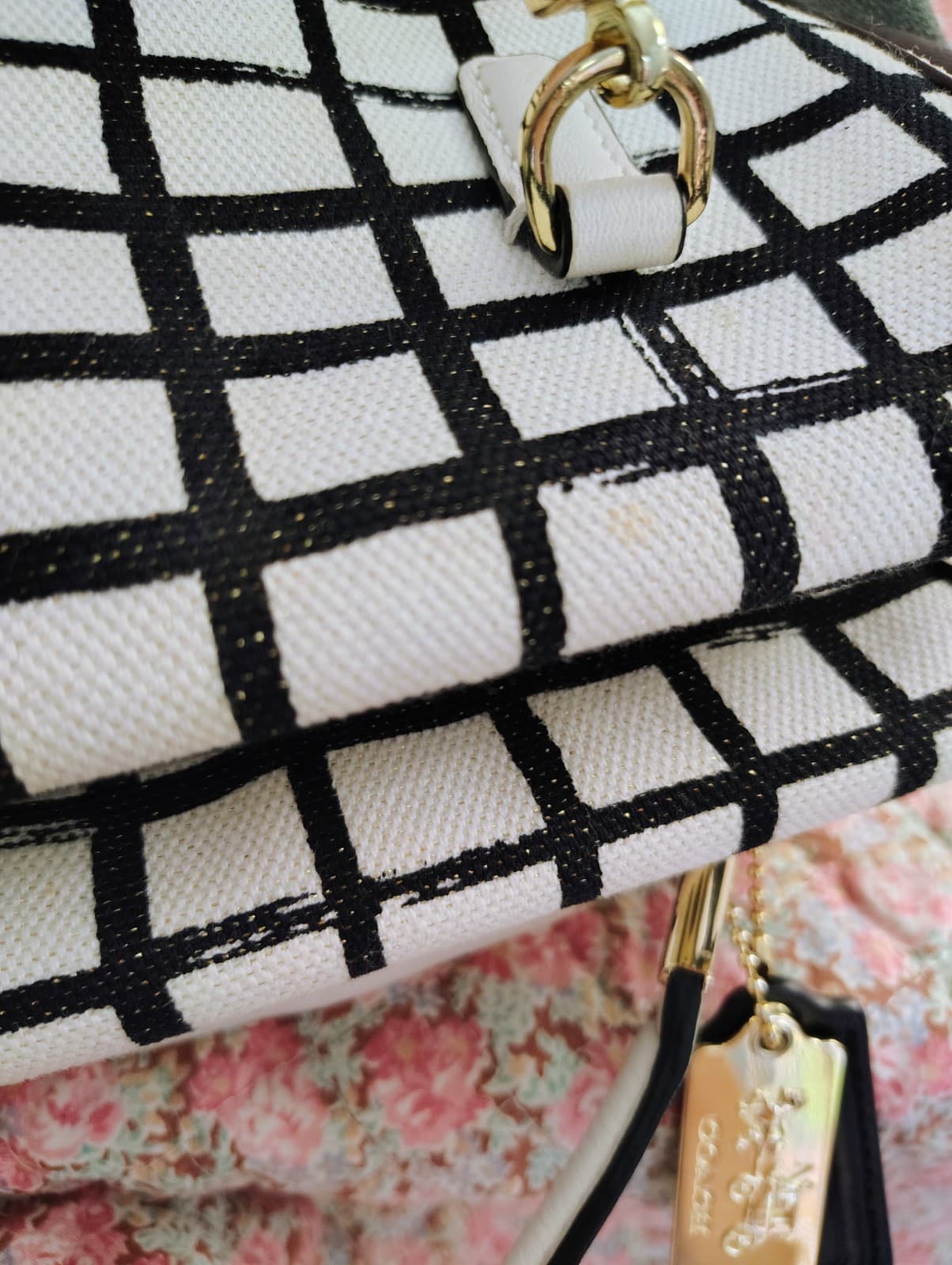 NWOT Coach White Black Madison Graphic Print Madeline Satchel Handbag MSRP $358 - Thumbnail 14
