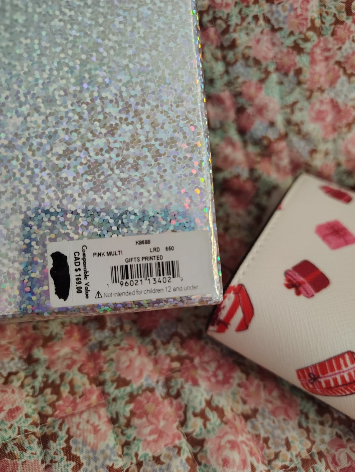 NWT Kate Spade Cameron Small Zip Bifold Wallet Printed Gifts Pink NIB $140 - Thumbnail 3