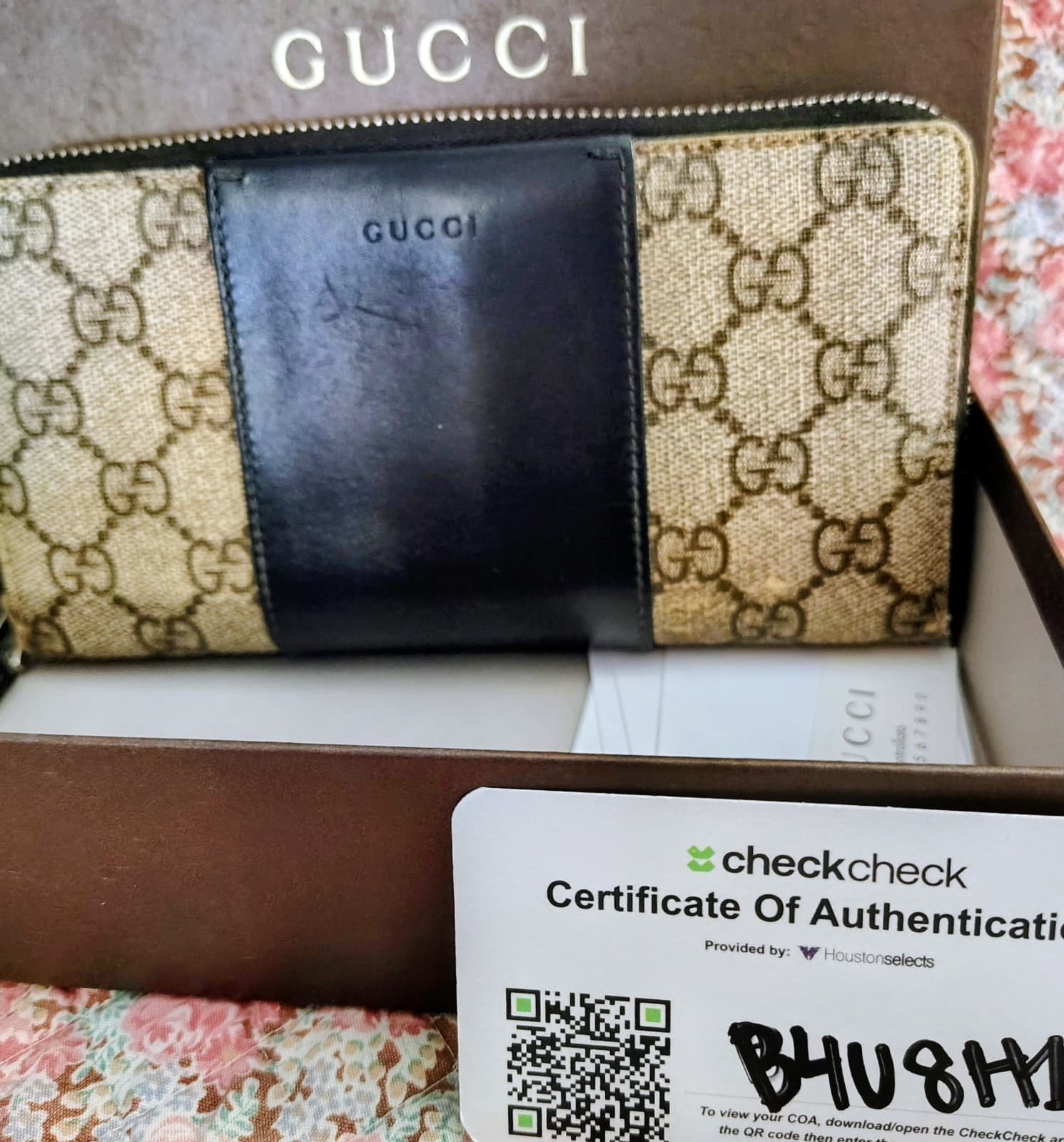 Vintage Gucci GG Supreme Zip-Around Wallet – Black & Gray Canvas & Leather - Thumbnail 3