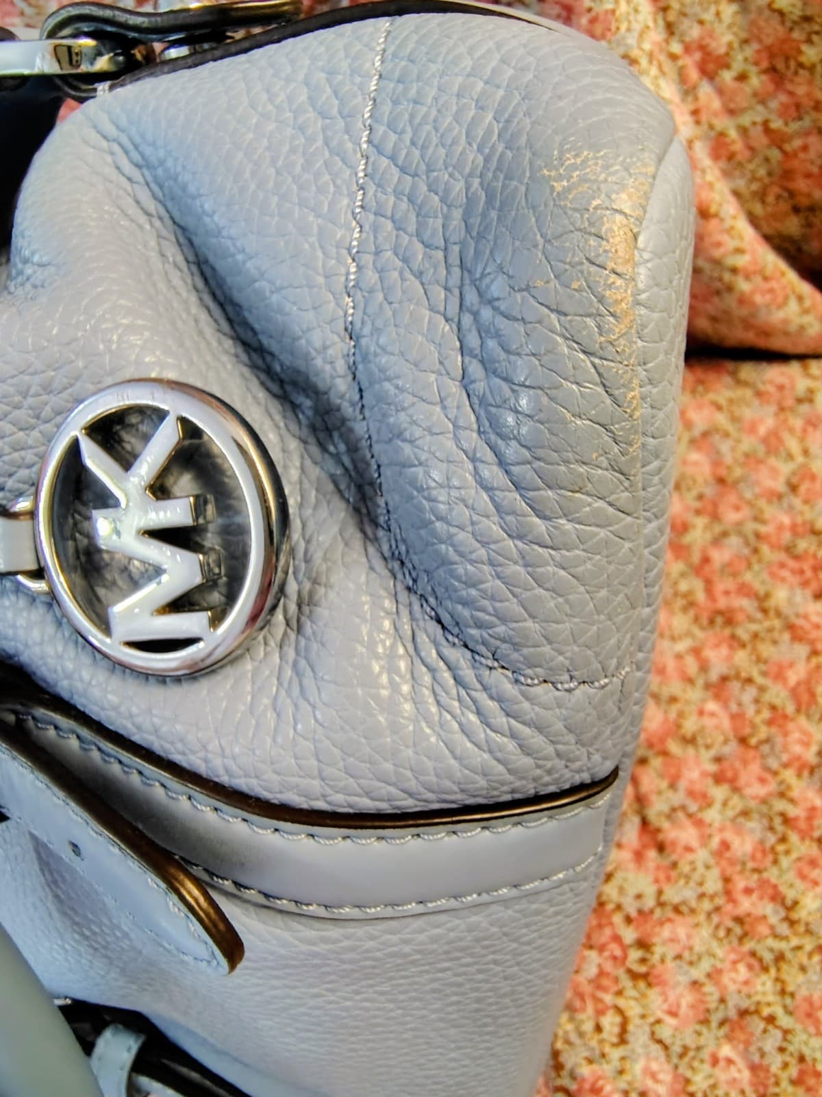 Michael Kors Leather Duffle Satchel Powder Blue - Thumbnail 14