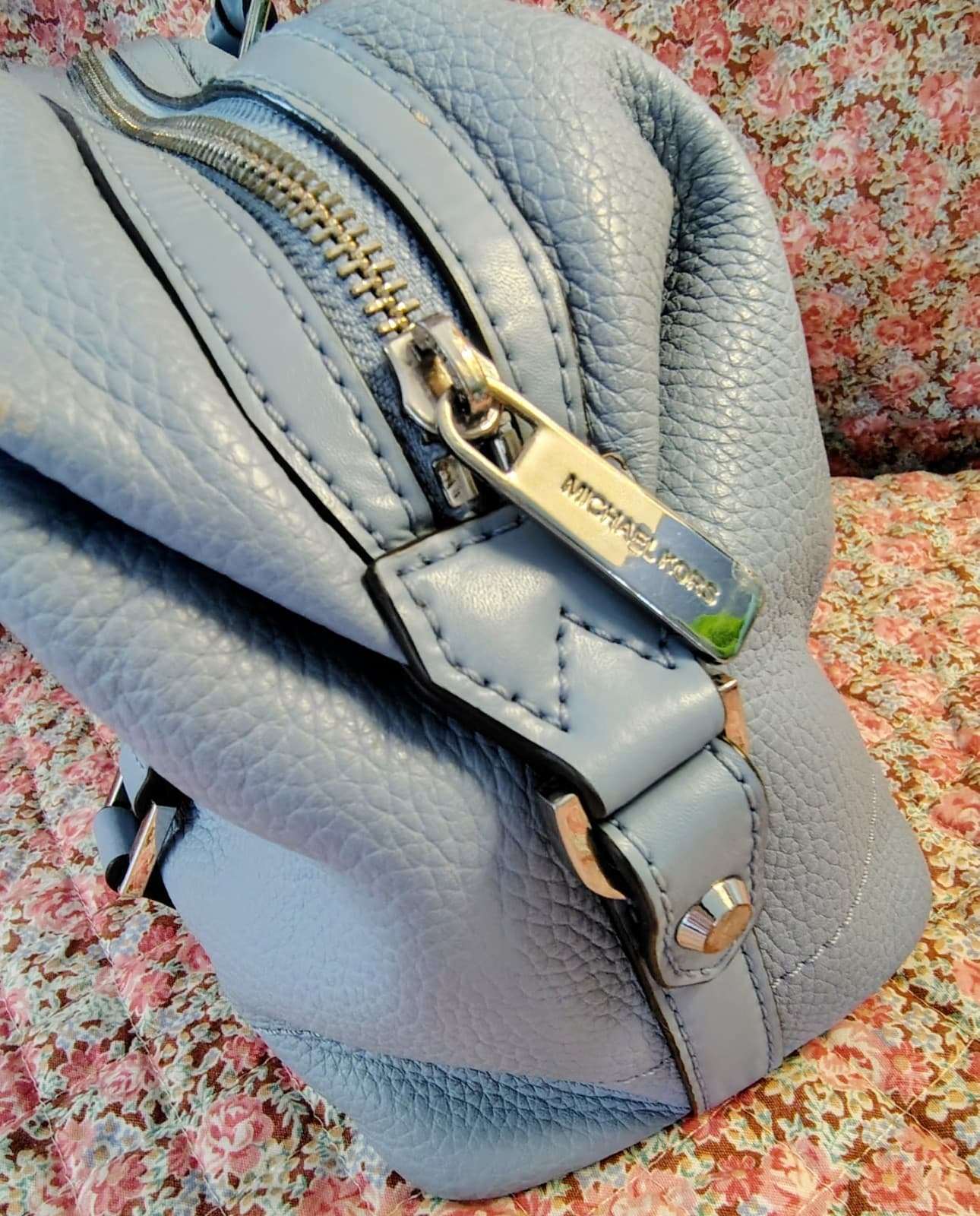 Michael Kors Leather Duffle Satchel Powder Blue - Thumbnail 4