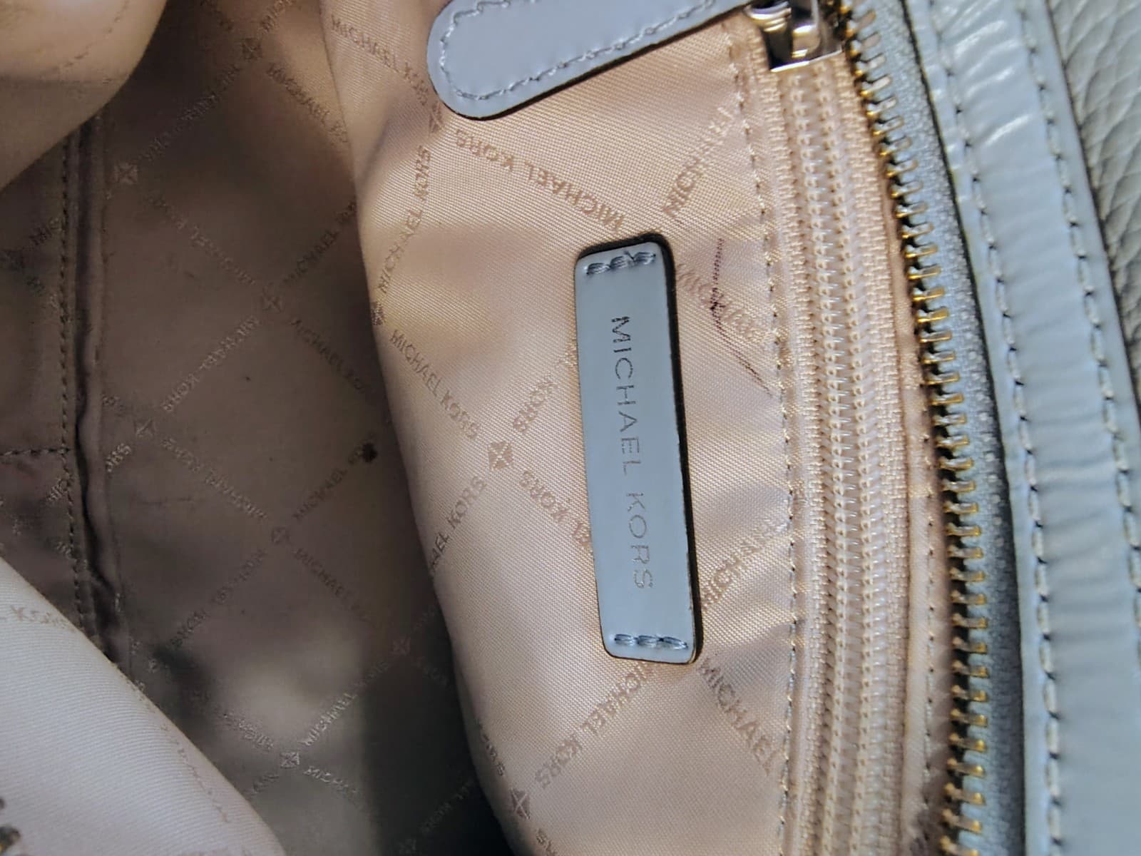 Michael Kors Leather Duffle Satchel Powder Blue - Thumbnail 8