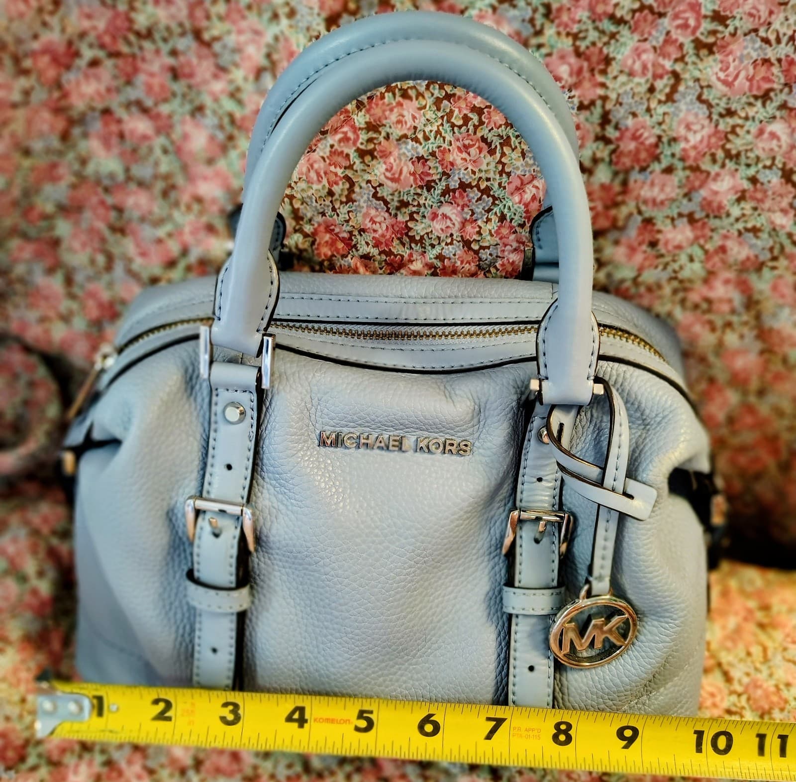 Michael Kors Leather Duffle Satchel Powder Blue - Thumbnail 18