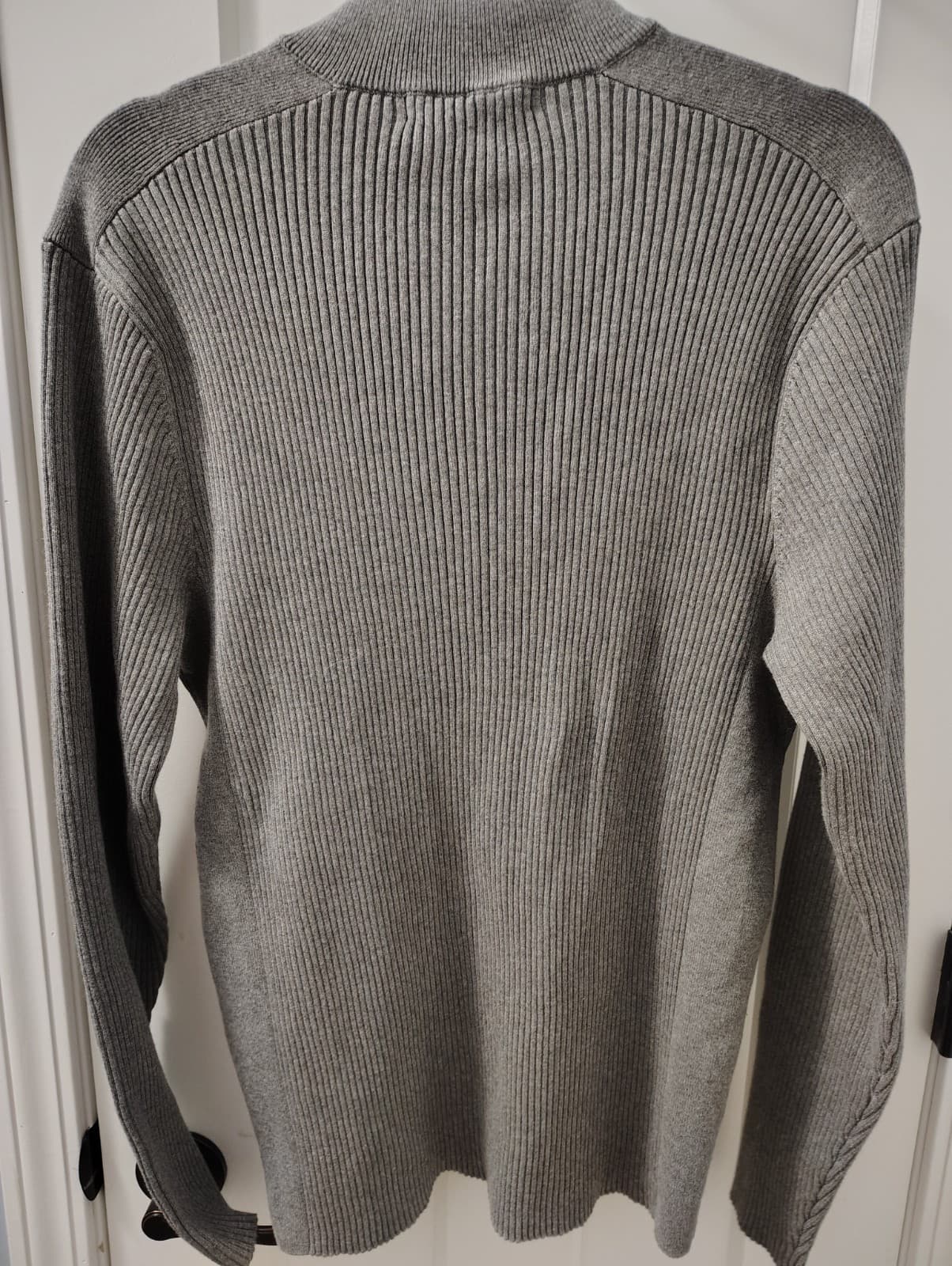 NEW Michael Kors Quarter-Zip Mens XL Gray Pullover Sweater Logo Long Sleeve - Thumbnail 2