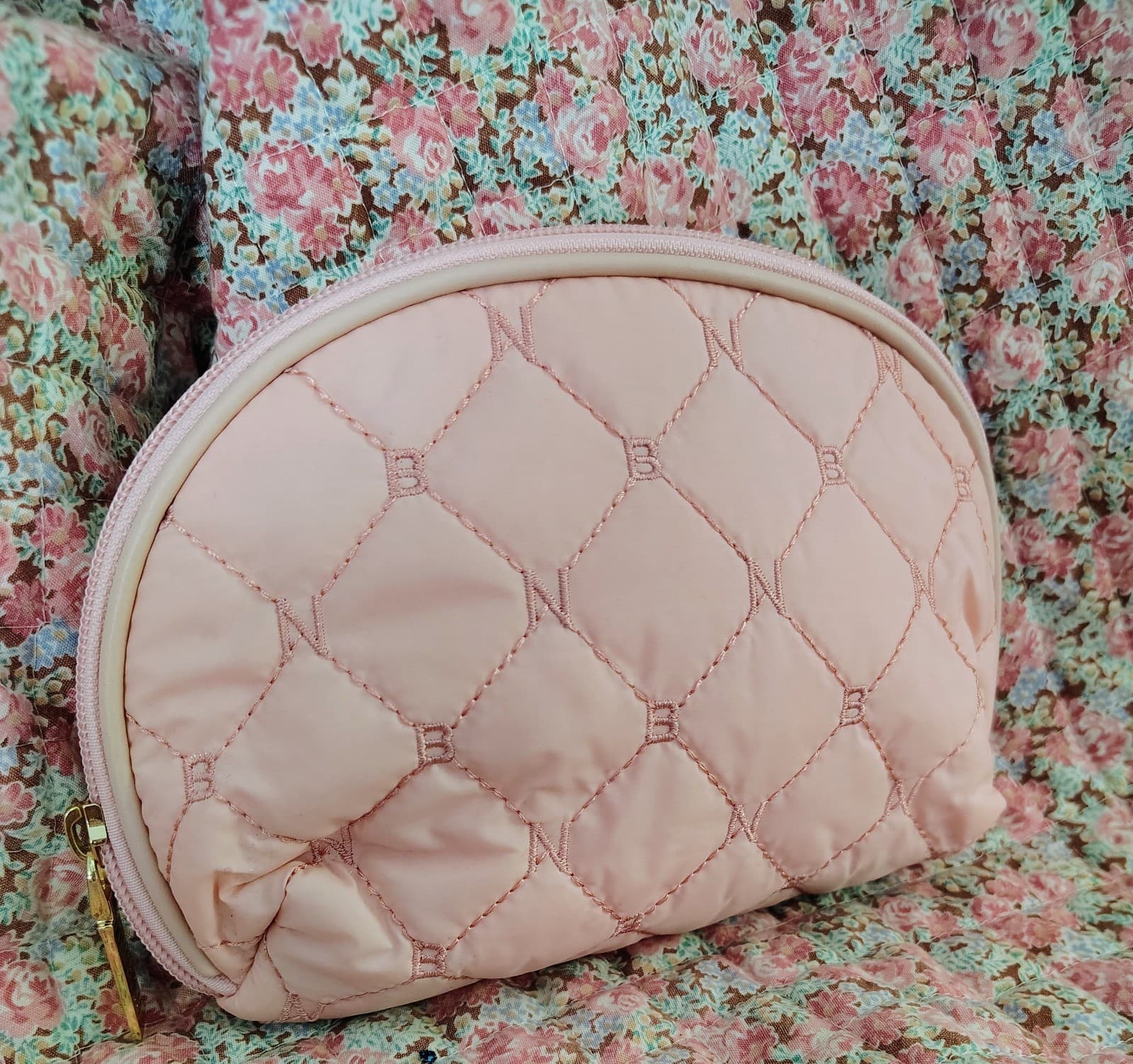 Nubily Pink Quilted Makeup Bag - Thumbnail 2