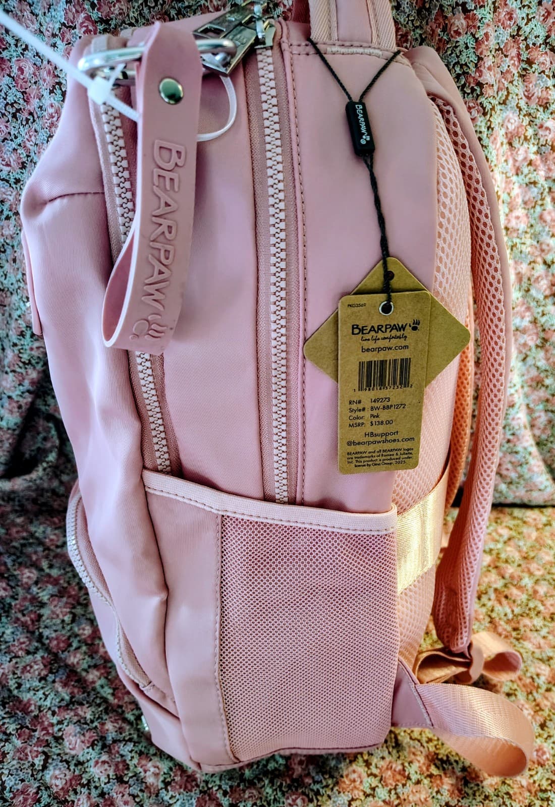 Bearpaw Pink 15" Laptop NWT Backpack, Wrist Strap Keychain, MSRP $138 - Thumbnail 11