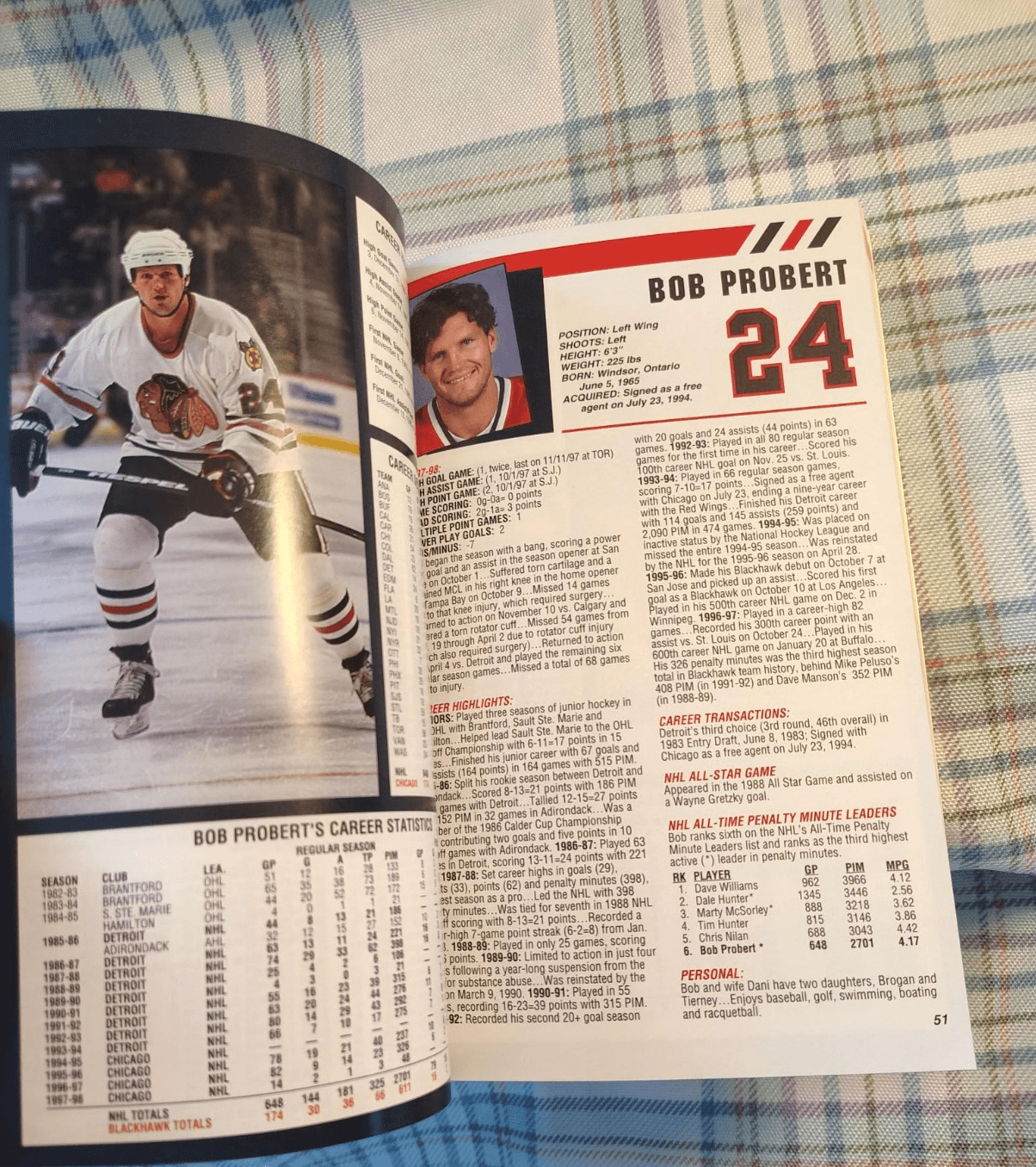 SET of 3 Chicago Blackhawks Media Guide/Record Book, 92-93, 94-95, 98-99 - Thumbnail 6