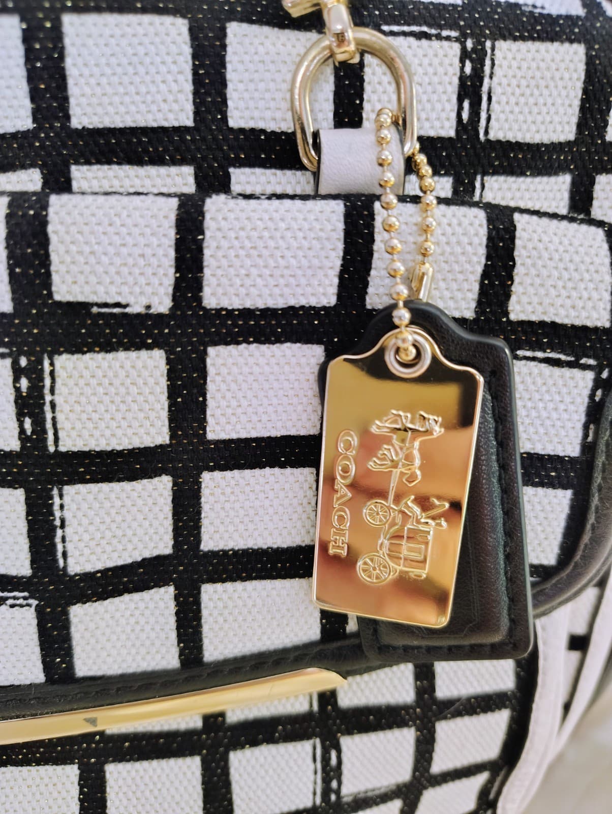NWOT Coach White Black Madison Graphic Print Madeline Satchel Handbag MSRP $358 - Thumbnail 21