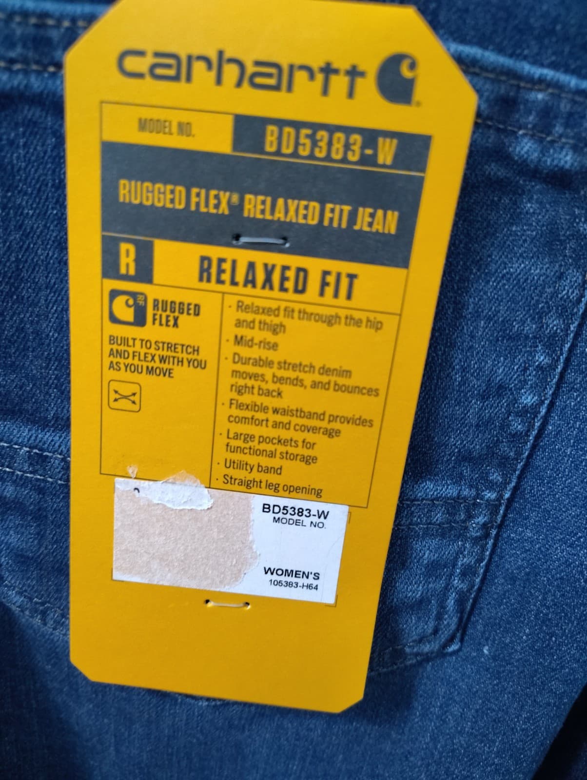 NEW Carhartt Denim Women's Jeans, Size 0 Short - Thumbnail 6