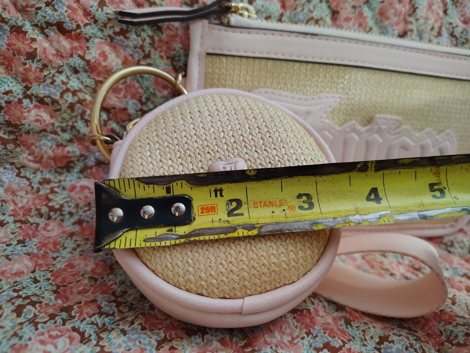 NEW Juicy Couture Exclus Woven Straw Wristlet Wallet Keychain Change Purse Set - Thumbnail 8