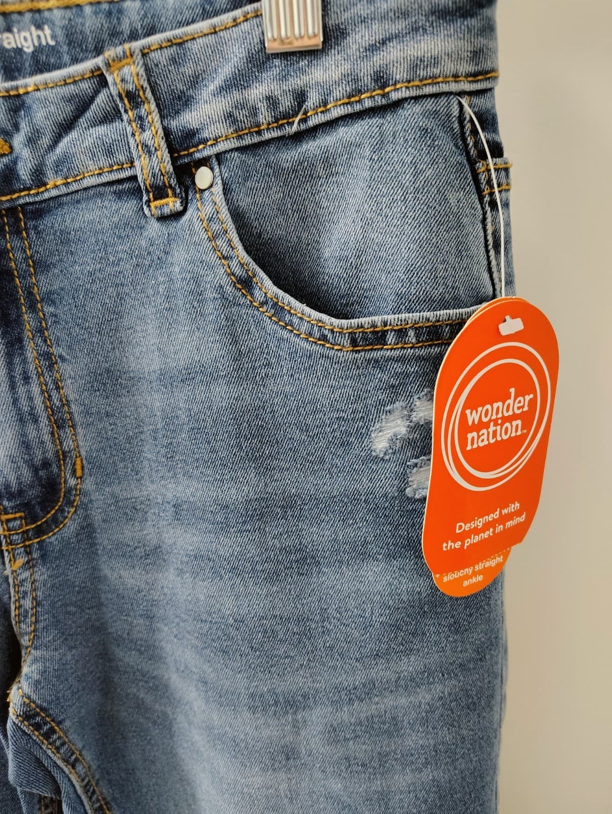 Wonder Nation Boys Straight Leg Jeans Size 14 - Thumbnail 2