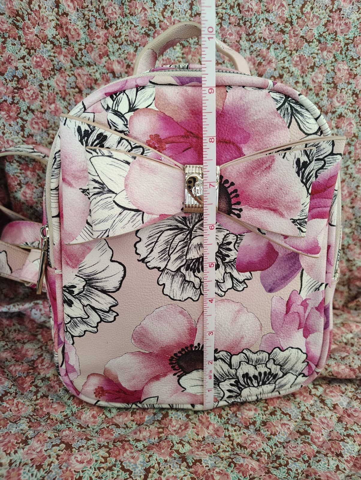 Betsey Johnson Mini Backpack Purse Blush Printed Floral & Bow - Thumbnail 19