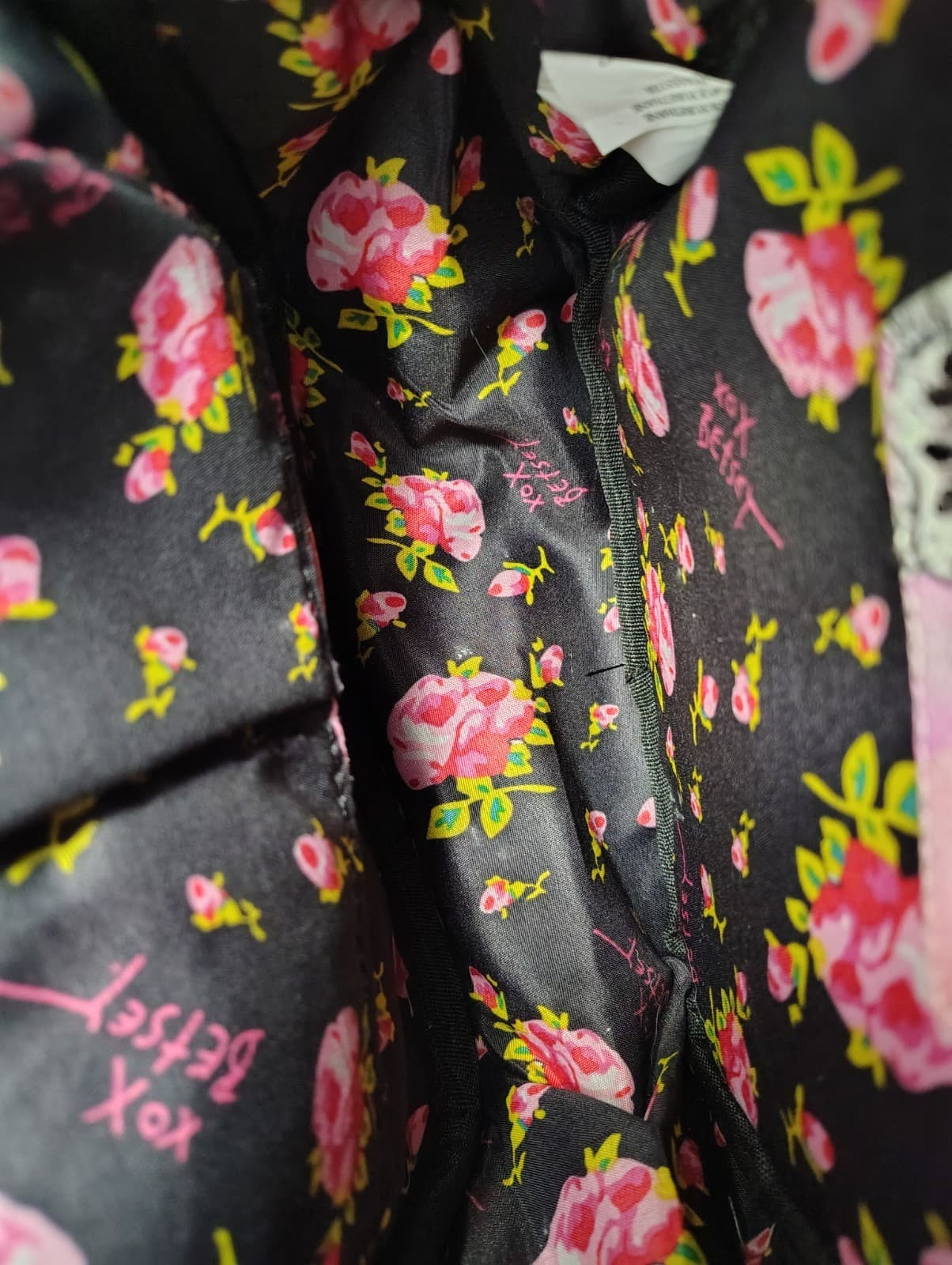 Betsey Johnson Mini Backpack Purse Blush Printed Floral & Bow - Thumbnail 15