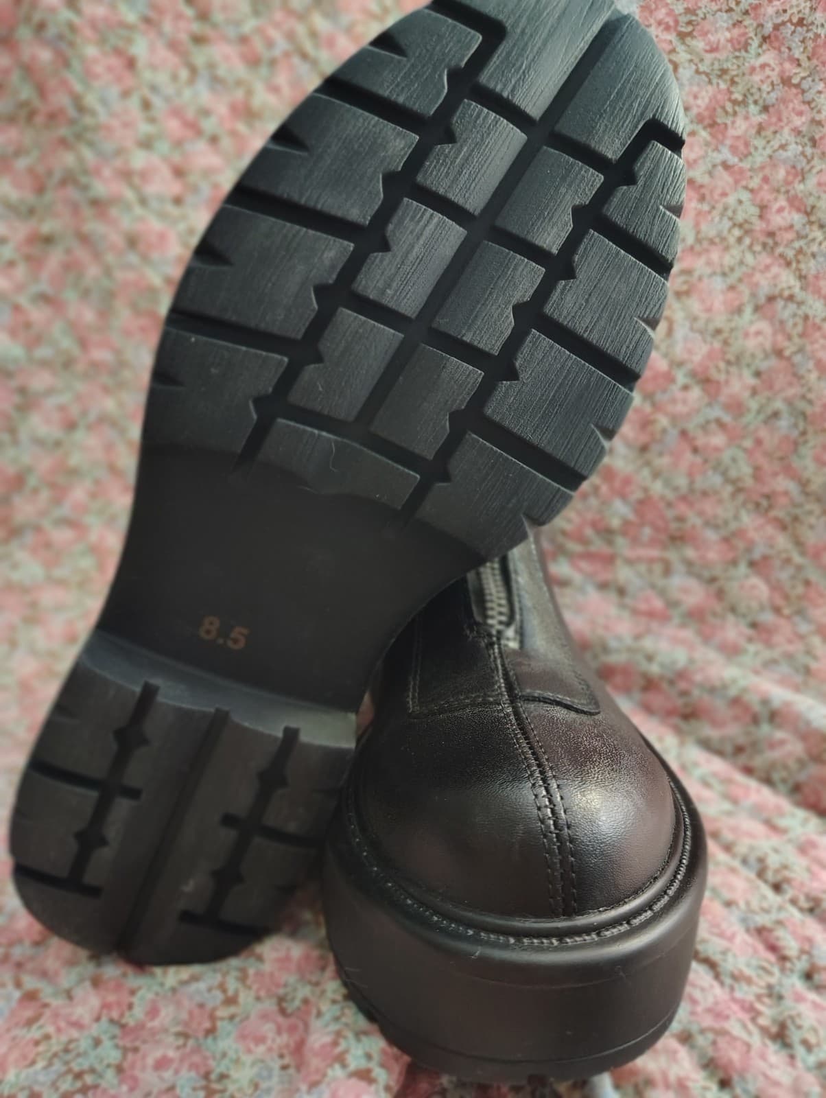 NEW Steve Madden Mid Calf Black Leather Boots, Zipper, Size 8.5 - Thumbnail 10